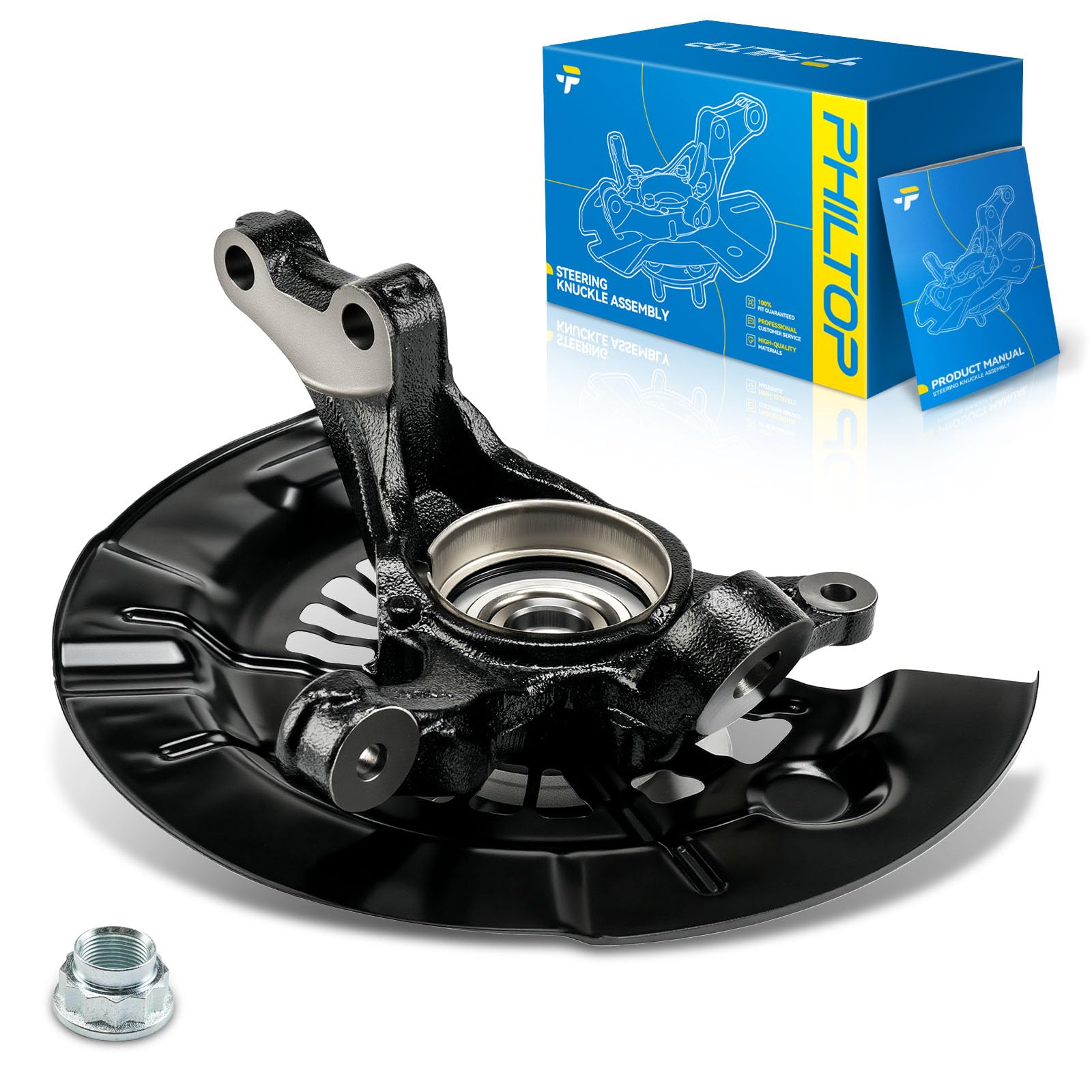 PHILTOP Front Left steering knuckle and hub assembly Compatible with 2012-2017 Toyota camry 2.5L L/LE/XLE,Driver Side