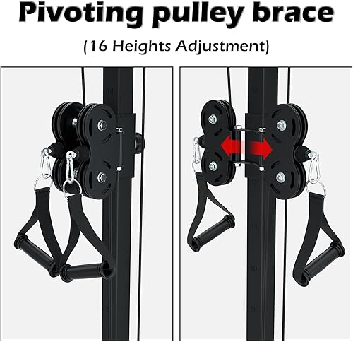 Miniatura 4 de VIVITORY LAT - Máquina de cable de jalón hacia abajo y remo bajo – Sistema de polea ajustable en 16 alturas para entrenamiento de cuerpo completo,