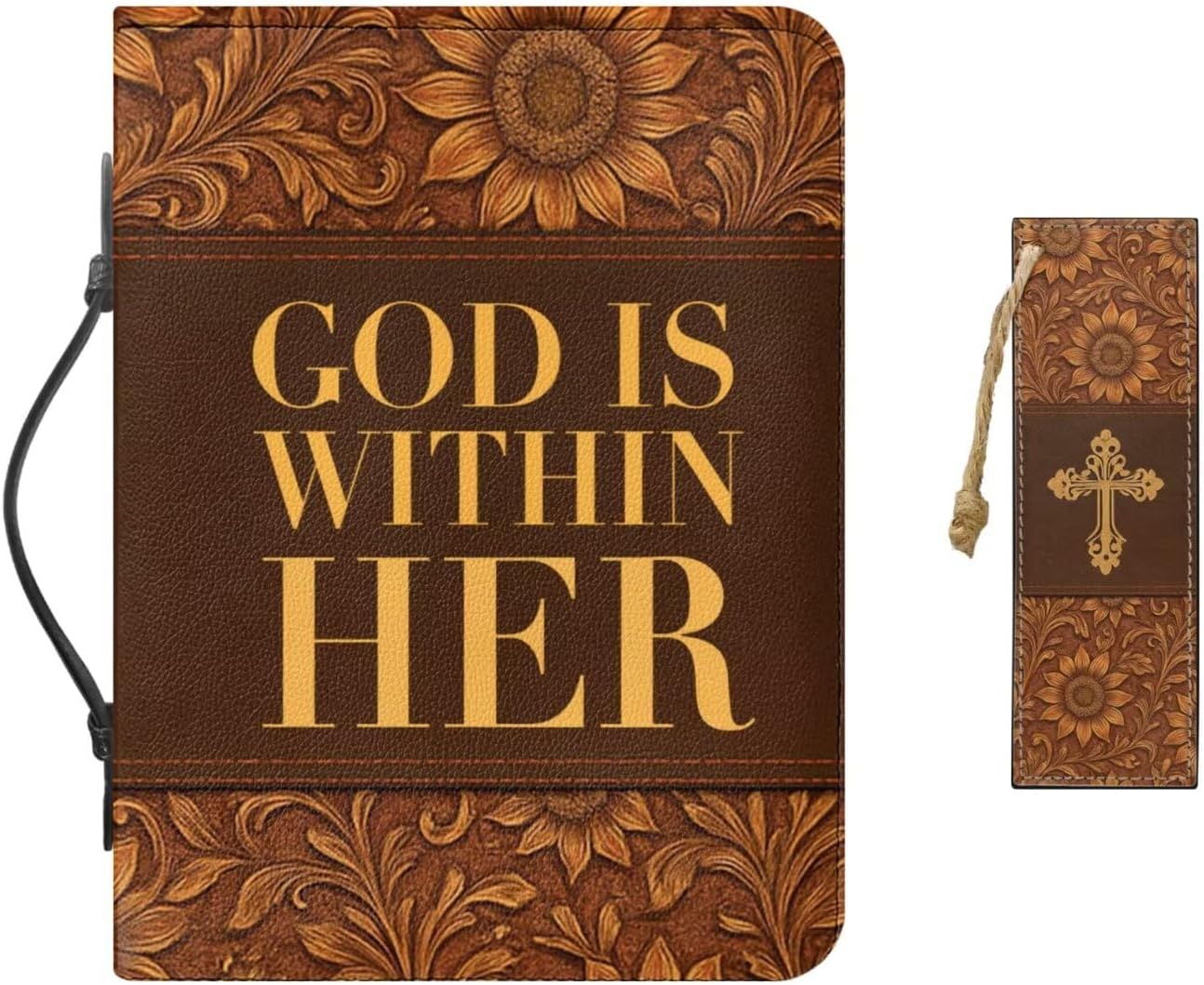 Bible Cover Case for Women Men Large Size Leather Bible Holder with Bookmark Ladies Bible Carrying Case,Size M-2XL