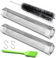 Vista 1 de Tubo de ahumador de pellets, paquete de 2 tubos de pellets de madera para barbacoa de acero inoxidable de 12 pulgadas, para ahumar frío/caliente