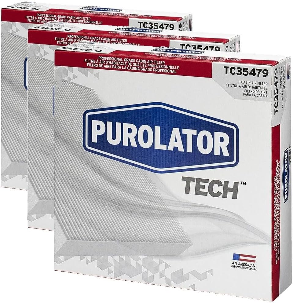 Purolator TC35479 PurolatorTECH Cabin Air Filter Compatible With Toyota Camry, Sienna, 4Runner, Prius, FJ Cruiser, Avalon, Solara, Subaru Outback, Legacy, Lexus RX350 and ES330 (Pack of 3)