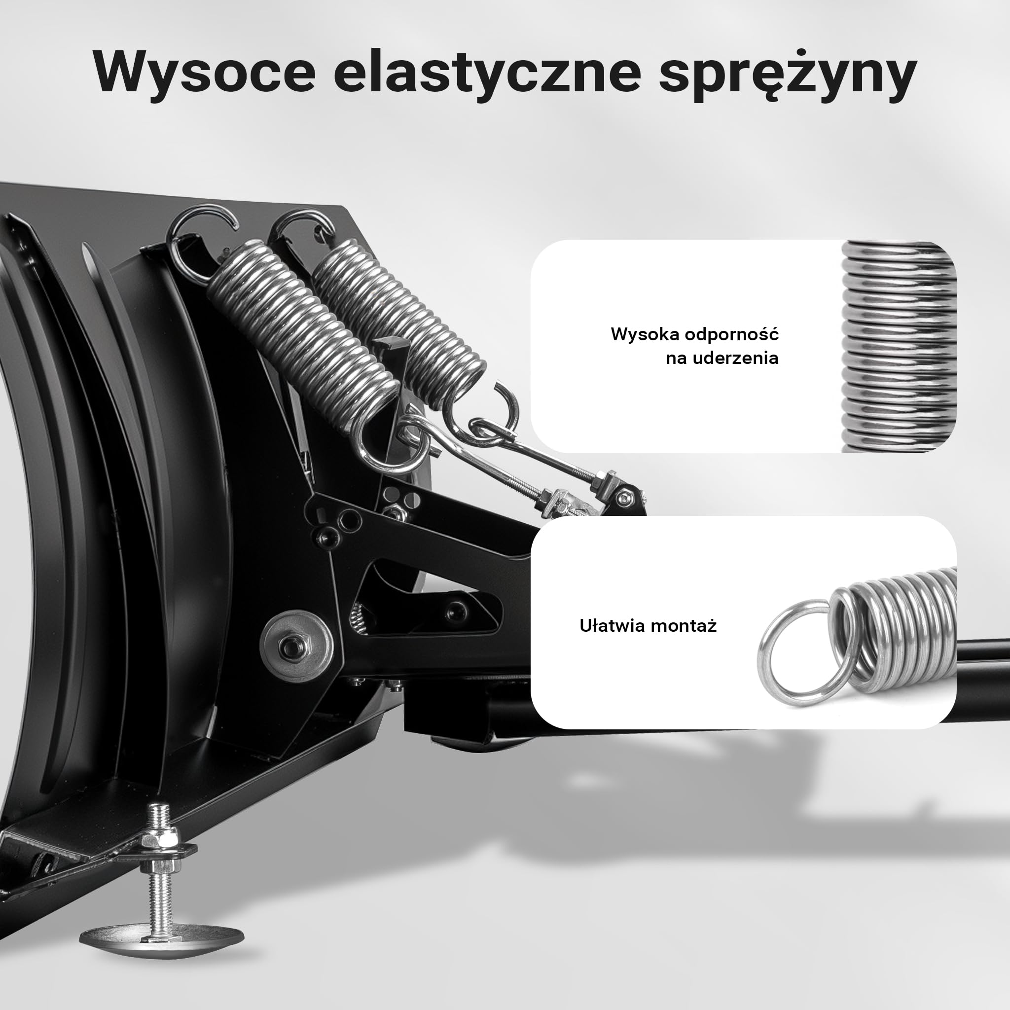 Wiltec Pług do śniegu o wymiarach 150 x 40 cm ze stali SPCC, czarna łopatka do mocowania do quadu, ATV i traktorka kosiarki, szufla do odśnieżania