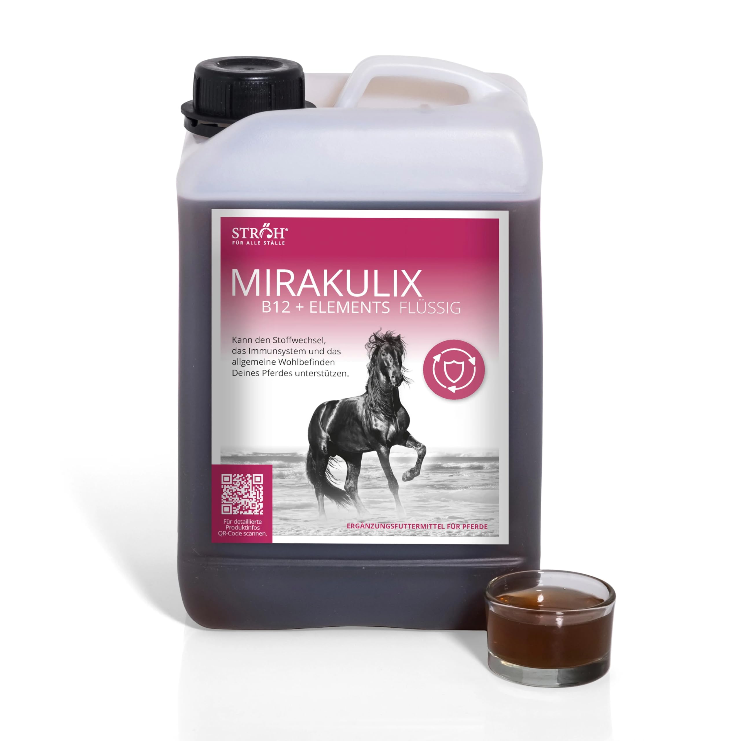 STRÖH MIRAKULIX (3l) Vitamin B12 für Pferde • Unterstützt Immunsystem & Verdauung beim Pferd • Nahrungsergänzung für Pferde