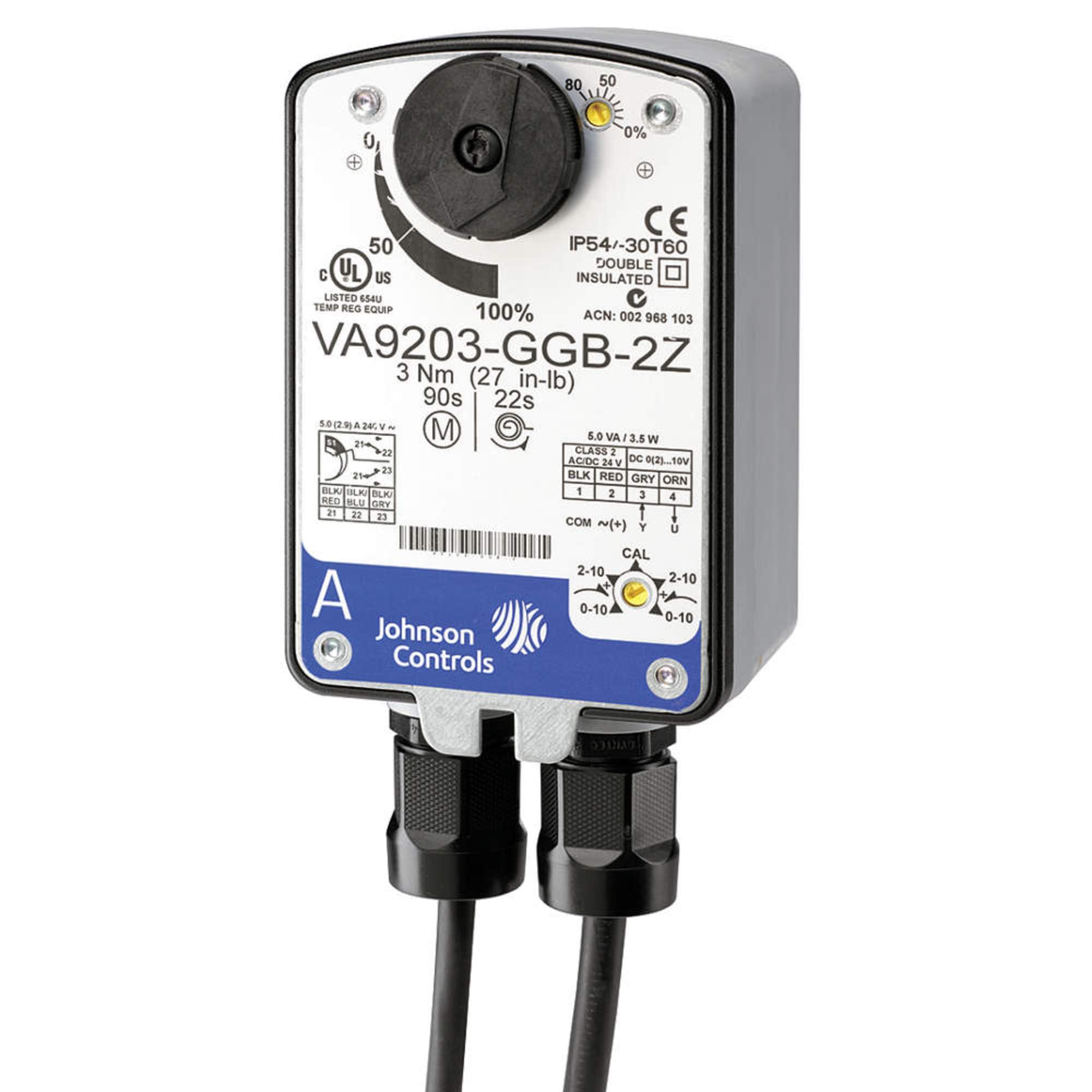 Johnson Controls VA9203-GGA-2Z proporcjonalny elektryczny siłownik zaworu obrotowego, 24Vac