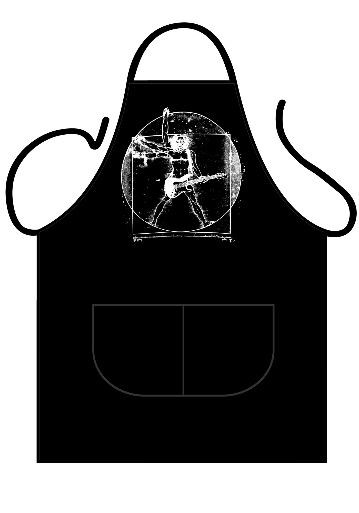 Iconic Aprons Rock Guitar Apron, Polyester-Cotton, Multi-Colour, 90 x 69 x 0.1 cm