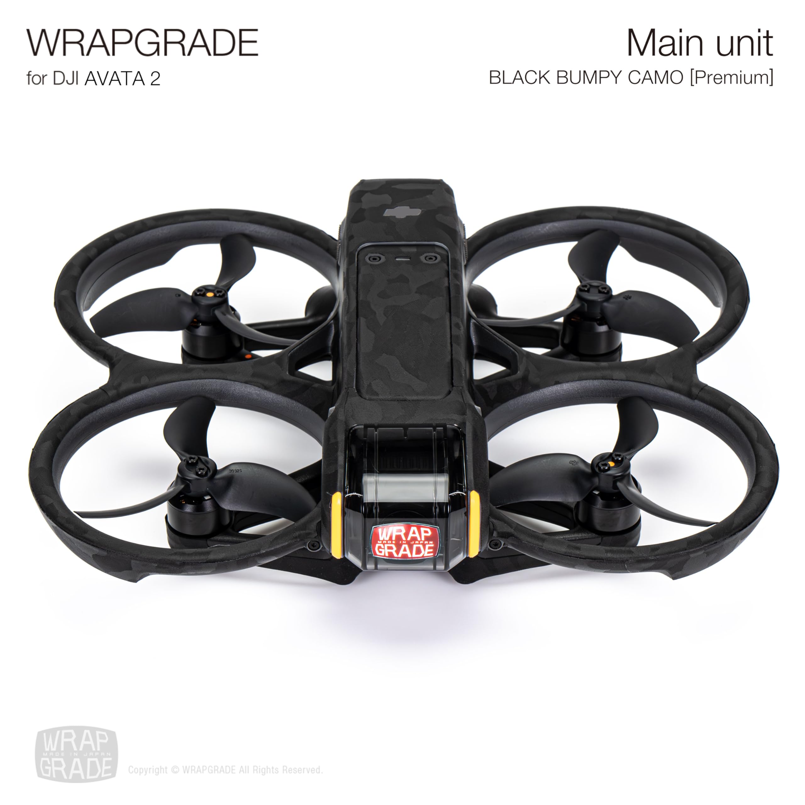 WRAPGRADE Skin Stickers Compatible with DJI Avata 2 (Black Bumpy Camo), DJI Avata 2, 14.5 x 10.5 x 7.5 cm - Image 2