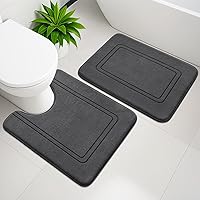 Vista 1 de YIHOUSE Memory Foam Bath Mat Set, Bathroom Rugs Sets 2 Pieces, Non Slip Bath Mats for Bathroom, Super Soft and Water Absorbent Bath Rug Set, Machine