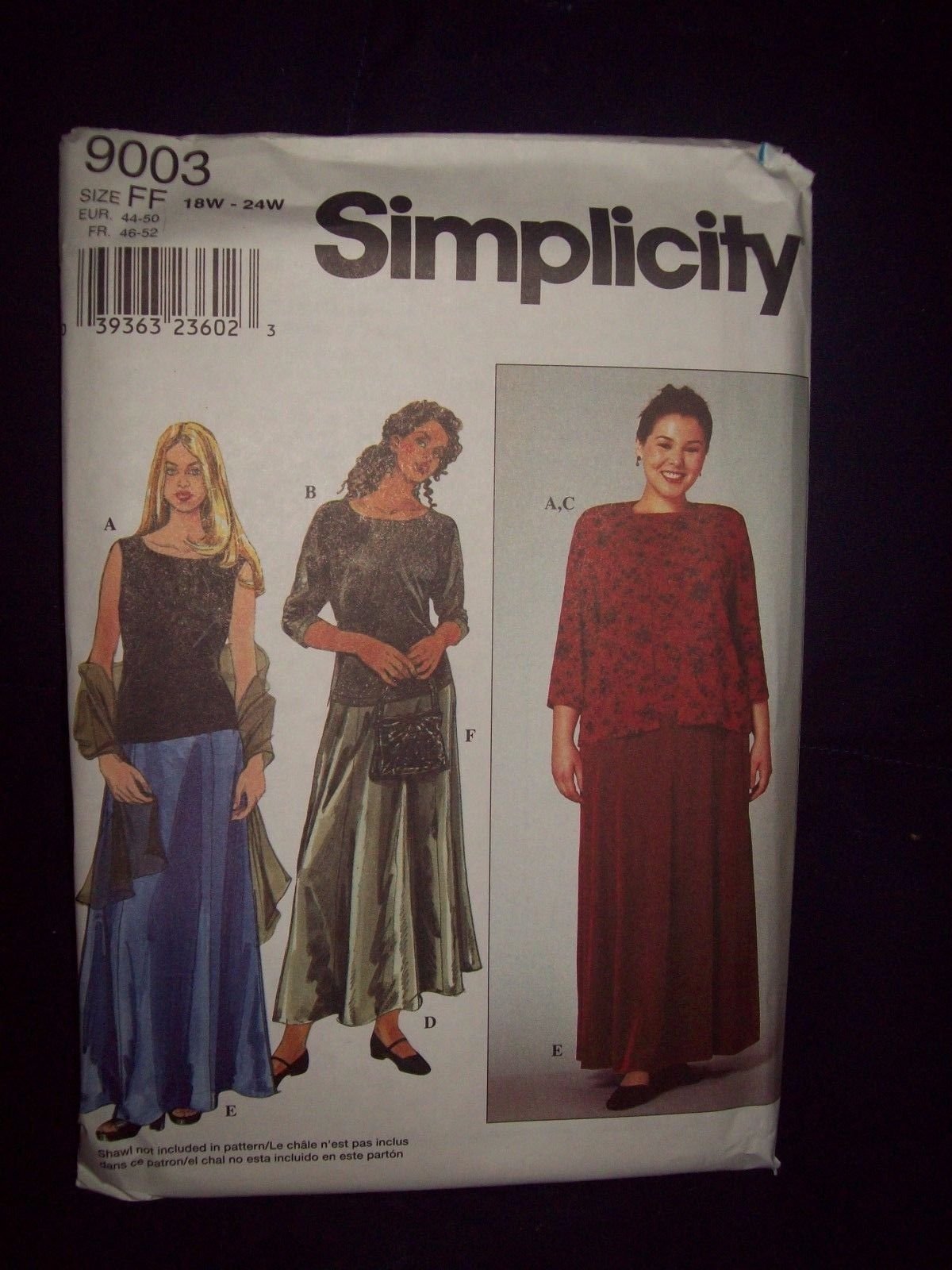 Patron couture Simplicity 9003 pour coudre des vêtements ajustés taille 18W-24W