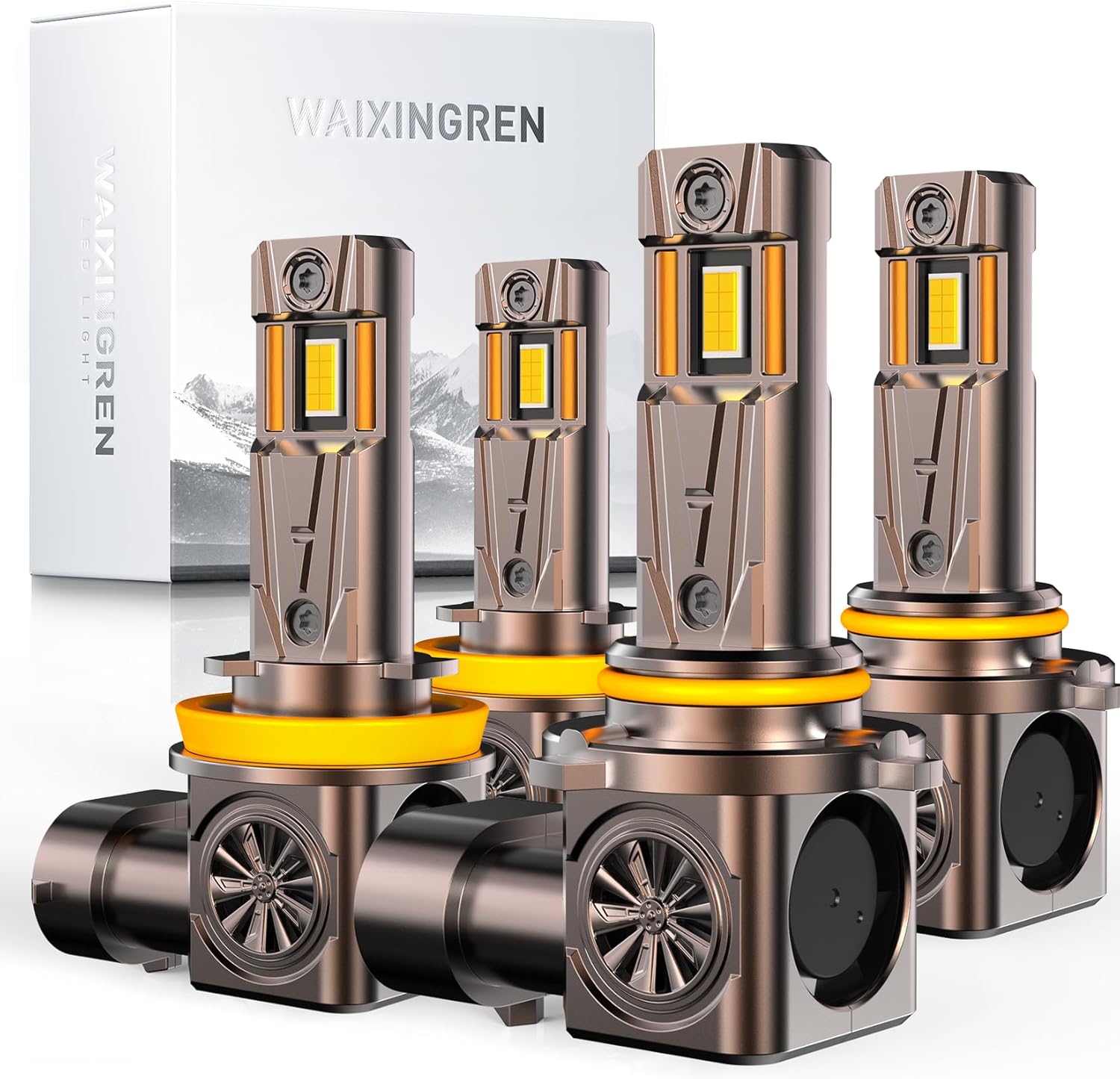 Upgraded 9005 9006 Bulbs Combo, 32000 LM Super Bright 6500K Fog Bulbs with Cooling Fan, 3 Min Plug and Play, Pack of 2 (9005+9006)