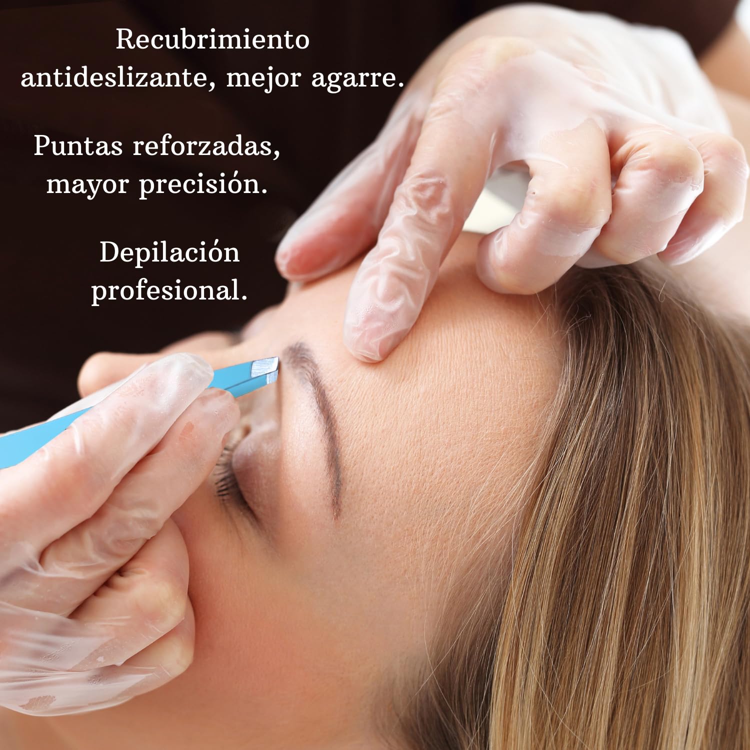 Set de Pinzas de Cejas Profesionales Con Espejo de Aumento x10 - 4 Tipos de Pinzas, Cepillo y Tijeras - Regalo Para Parejas