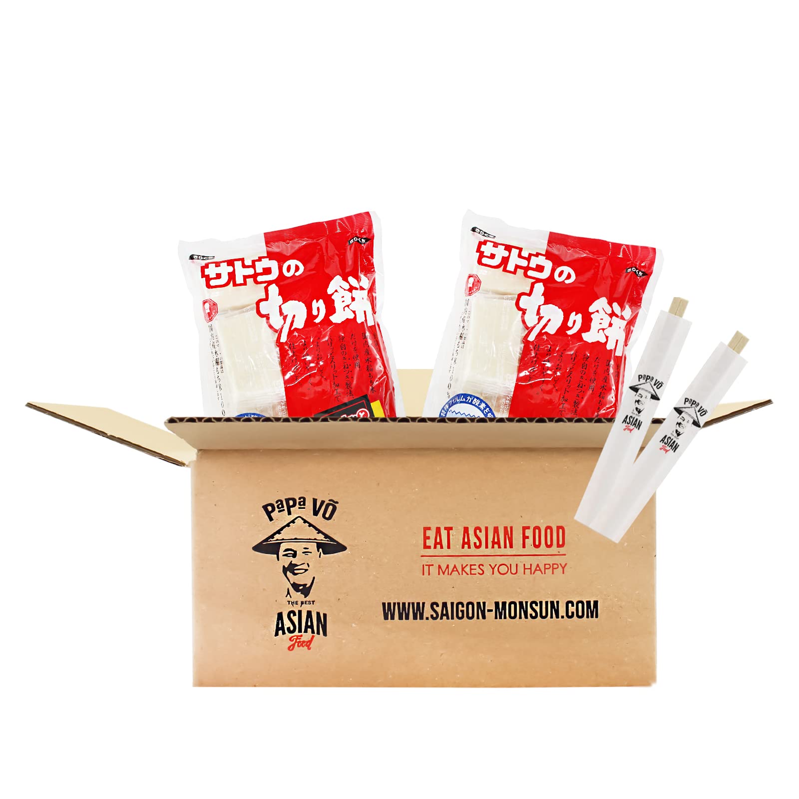 2er Pack (2x400g) Sato Kirimochi Japanischer Reiskuchen (Papa Vo®)