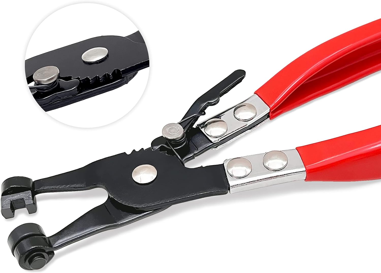 Hose Clamp Plier Repair Tool with Swivel Flat Band for Removal and Installation of Ring-Type or Flat-band Hose Clamps in Automotive Coolant Radiator Heater and Water Hose…