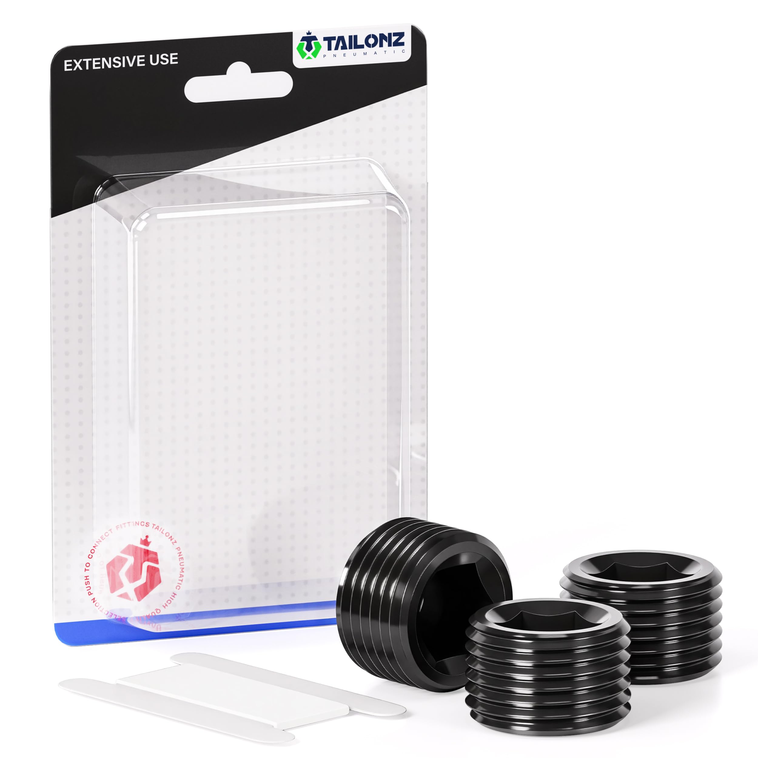 Raccord de tuyau NPT en aluminium noir TAILONZ PNEUMATIC de 9,5 mm, finition premium