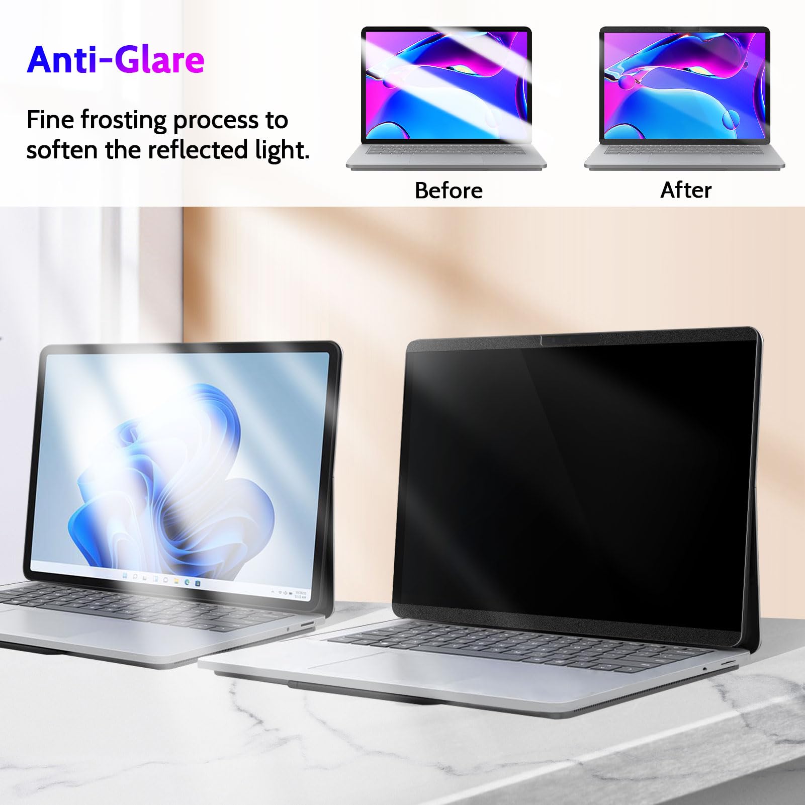 Peslv Écran de confidentialité magnétique pour Microsoft Surface Laptop Studio 2/1 14,4", filtre anti-reflet de lumière bleue amovible, protection contre les espions noirs