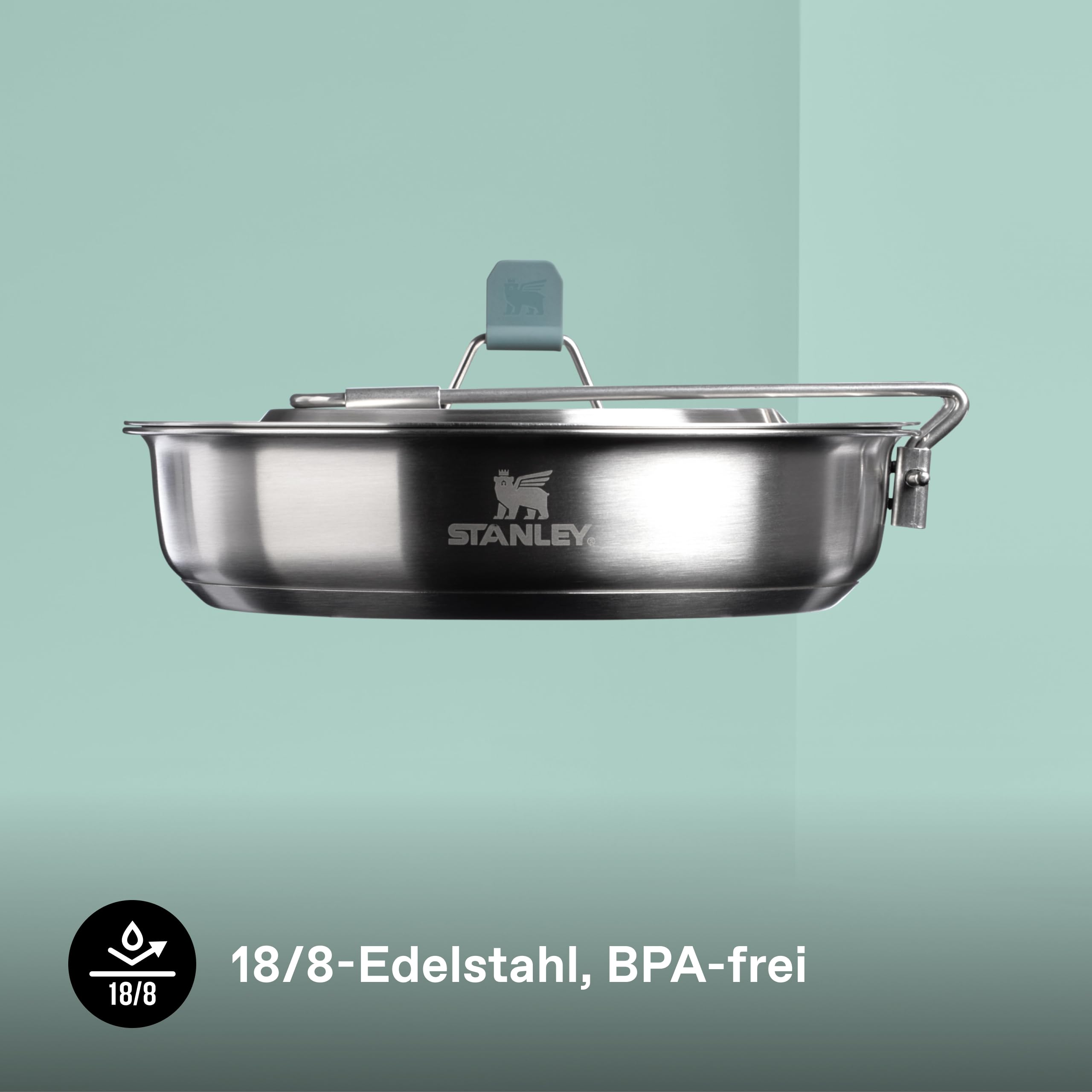 Stanley 1913 Wildfare Fry Pan Cookset 0.94L - Shale/Charcoal | Edelstahl-Camp-Kochset - Packbar - Spülmaschinenfest - BPA-frei - Für Camping und Wandern