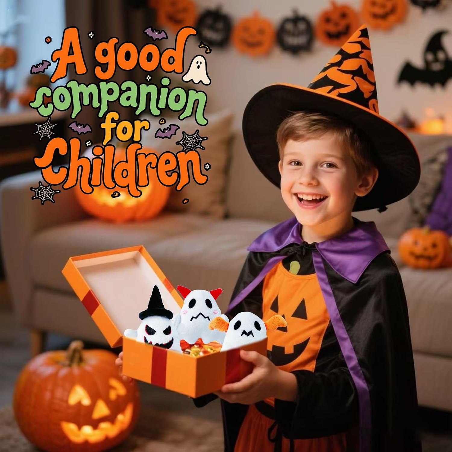 18PCS Halloween Plush Toy Bulk Ghost Plush,Halloween Ghost Stuffed Animal,Trick or Treat Supplies,Goodie Bag Fillers, Party Favors Gifts