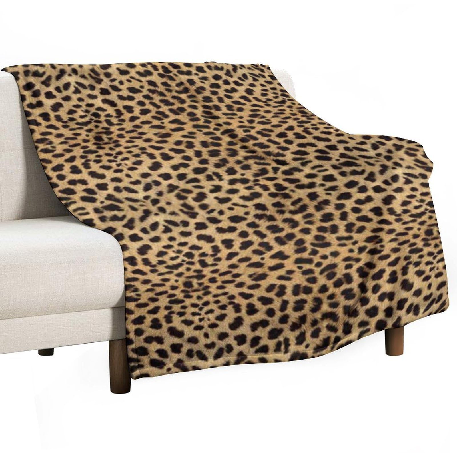 MHYRAC Flannel Blanket, Cheetah Pattern Throw Blanket for Couch Sofa Bed Office, Soft And Comfortable Without Pilling