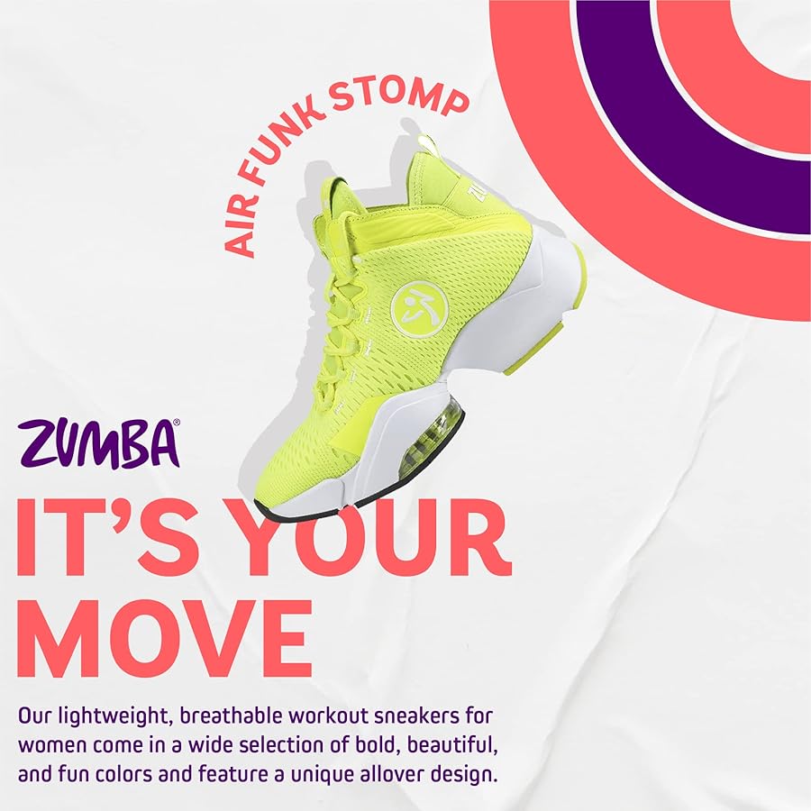 新品★ 正規品★定価の半額★Zumba Air Funk 24.5cmハイカット Amazon.com | ZUMBA Women's Air Funk Stomp Sneakers, Mid-Top Dance