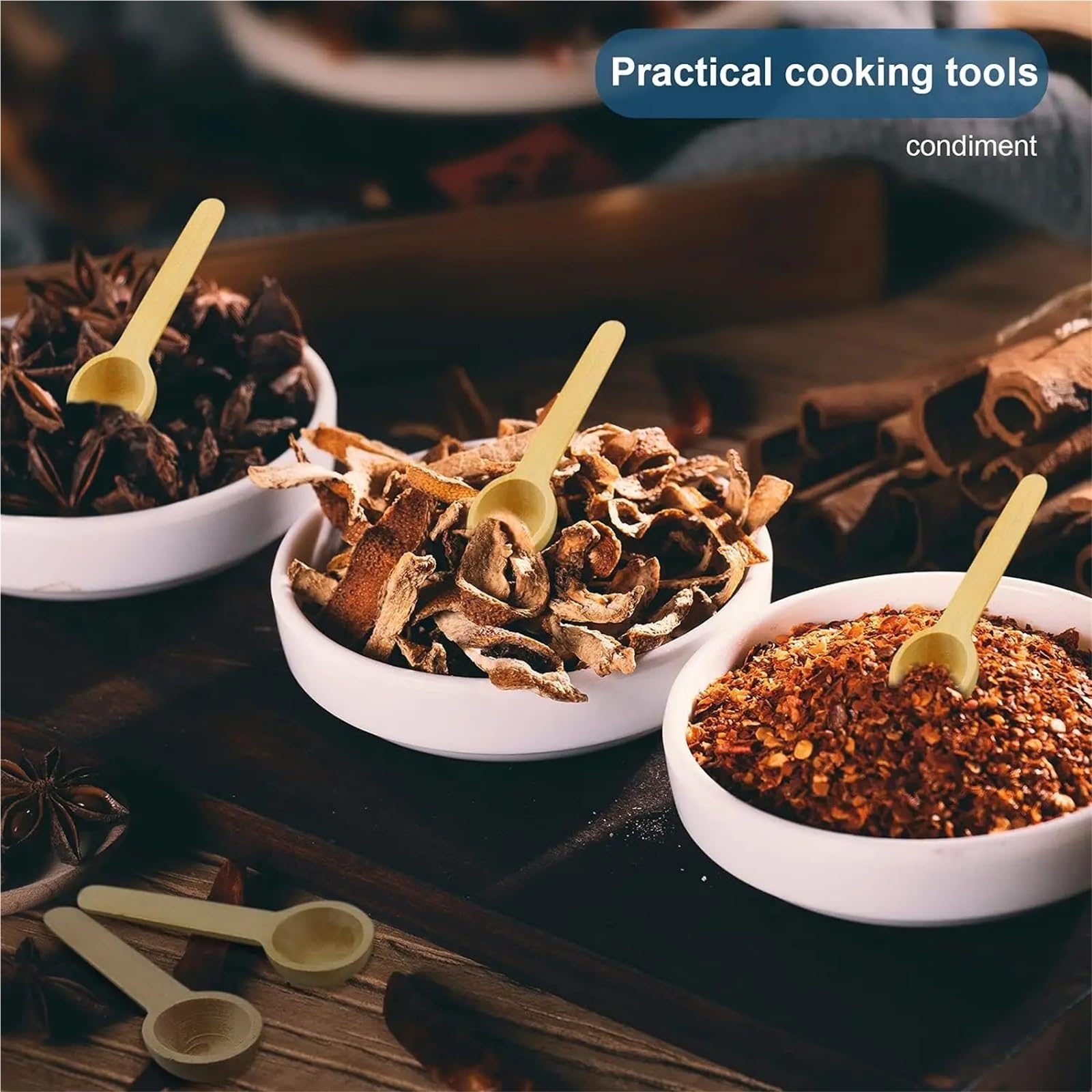 Lot de 120 mini cuillères en bois 40/80/120 mini cuillères en bois pour la maison, la cuisine, la cuisine, le sel, l'assaisonnement, le miel, le café