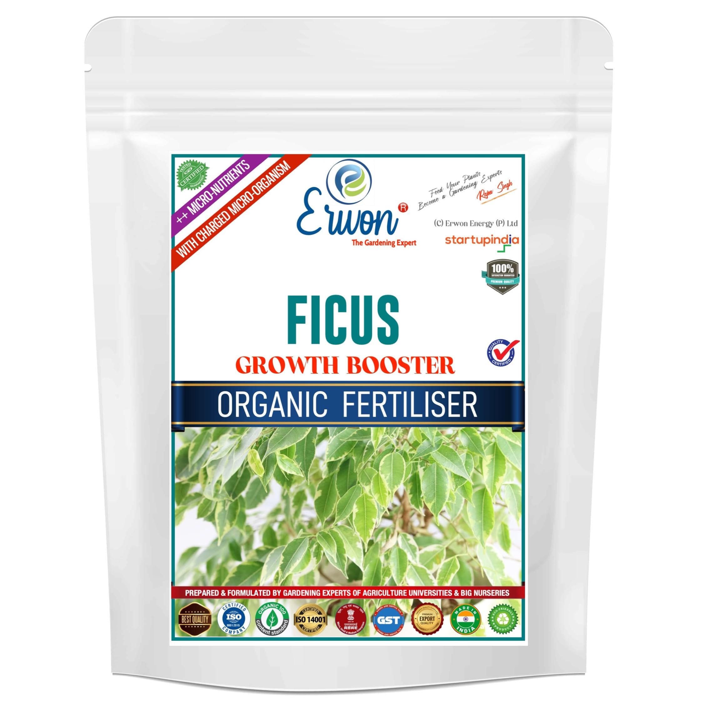 Erwon® Ficus Growth Booster, Premium Essential Powerful Organic Fertilizer for Overall Growth of Ficus Plants, with Charged Micro-Organism and ++ Micronutrients (900 gm) (B097DMWV18) Amazon Price History, Amazon Price Tracker