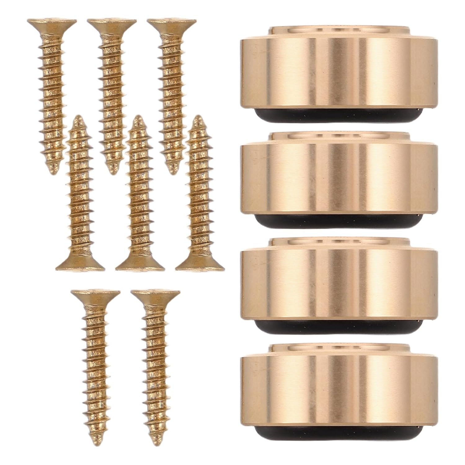 4Pcs Non-Slip Cutting Board Feet: Cutting Board Metal Feet with Screws - 1.2" Dia. 0.4" High Butcher Block Non Slip Pads for Subwoofer Guitar Amps Cabinet