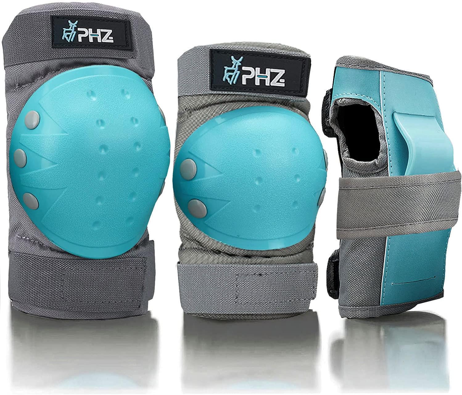 PHZ. Knee Pads Kids Adults Elbow Pads Wrist Guard Protection Gear Set 3 in 1 for Skating Cycling Bike Rollerblading Scooter Skateboard Inline Roller Riding BMX Bicycle : Sports & Outdoors