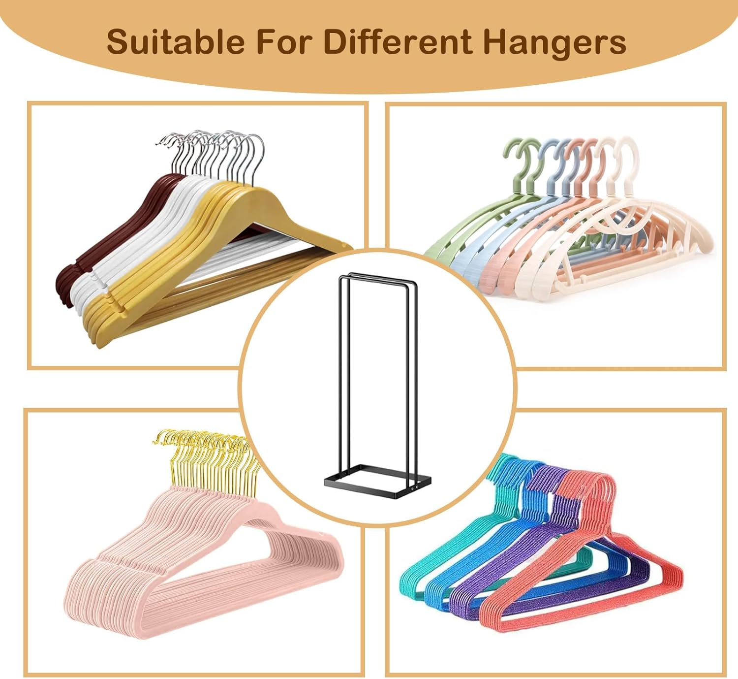Hanger Organizer Stacker, Hanger Storage Organizer for Closet Laundry Room, Carbon Steel Black Clothes Hanger Storage Rack for Adult or Child