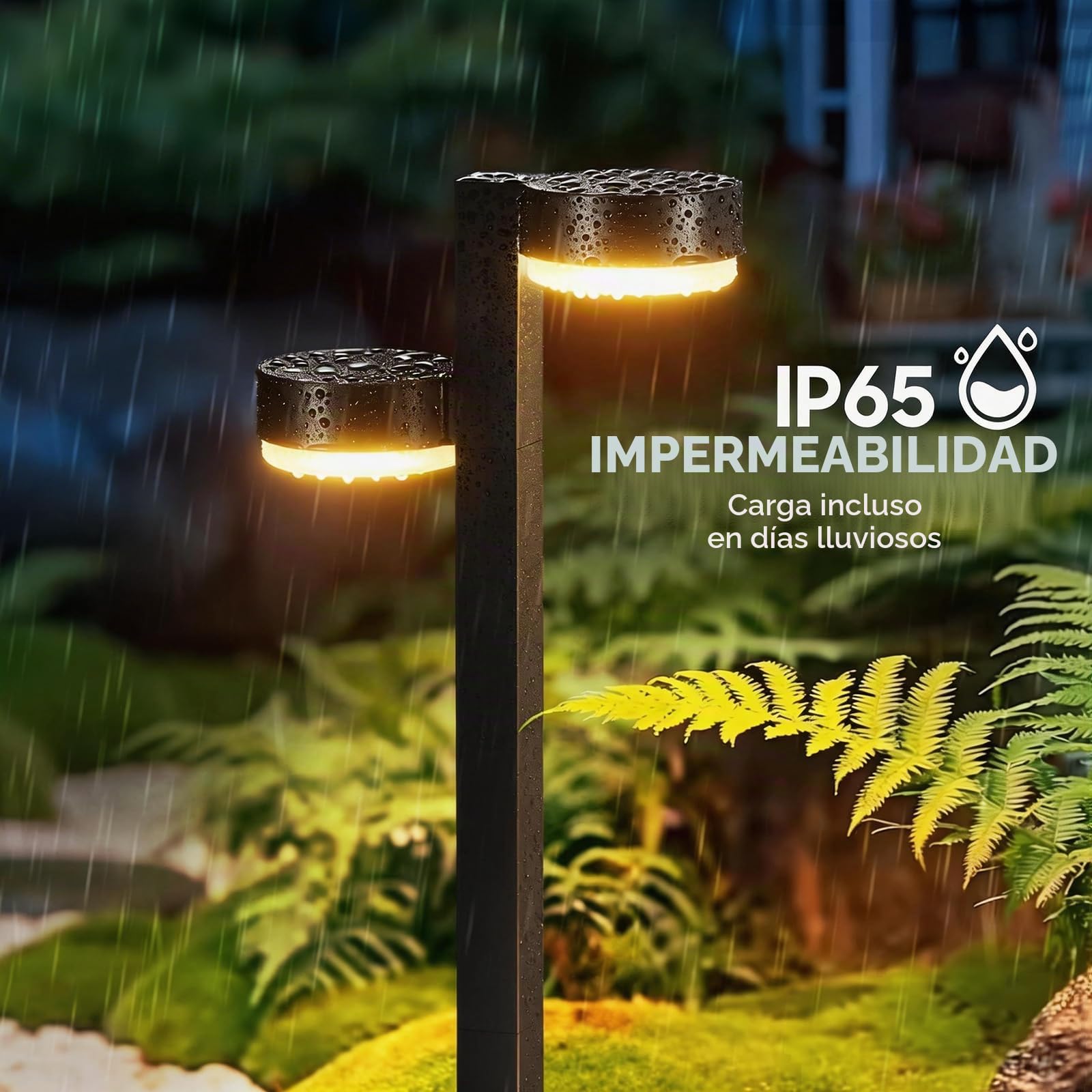 GEARLITE Pack de 4 lámparas solares para exteriores con 2 en 1 | 24 Led, 1200 mAh, Auto On/Off, IP65 resistente al agua, luces solares para jardín, jardín, camino, césped, patio, balcón