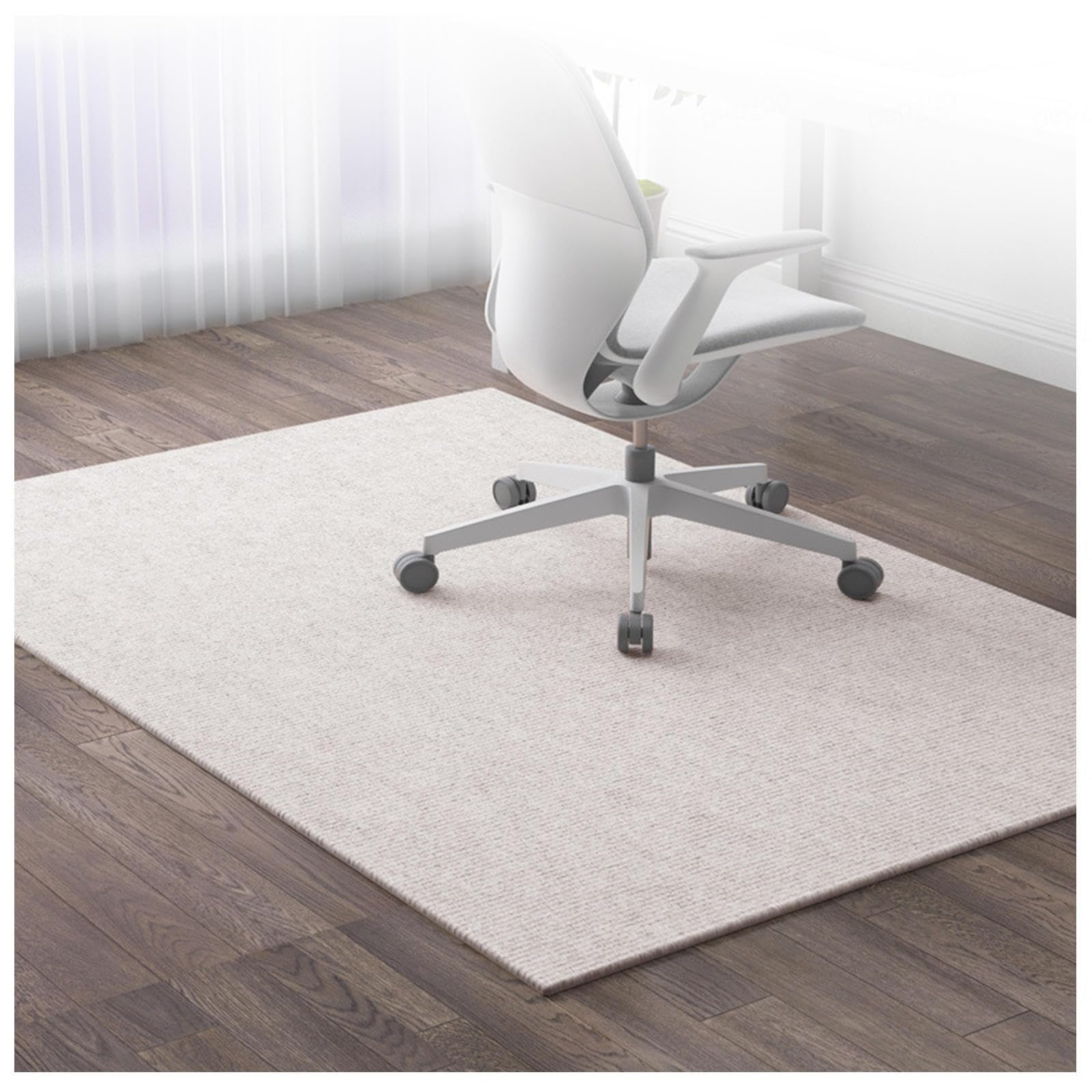 Tapis Bureau Sol Revêtement antidérapant,Matériau Résistant, Tapis Chaise Tapis De Chaise Protège Les Sols, pour Gaming et Le Travail,Beige-90×120cm