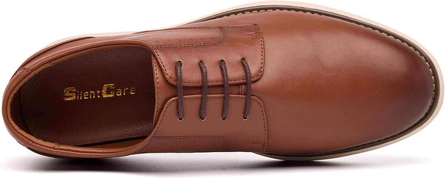SILENTCARE Men's Casual Dress Sneaker Shoes Business Formal Derby Oxfords Comfortable Classic Lace Up Shoes