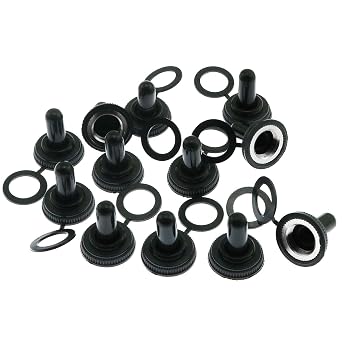 MEETOOT 12pcs Button Switch Waterproof Dust Proof Cap 12mm Rubber Electrical Toggle Switch Cover Weatherproof Protector Boot for Most Toggle Switches