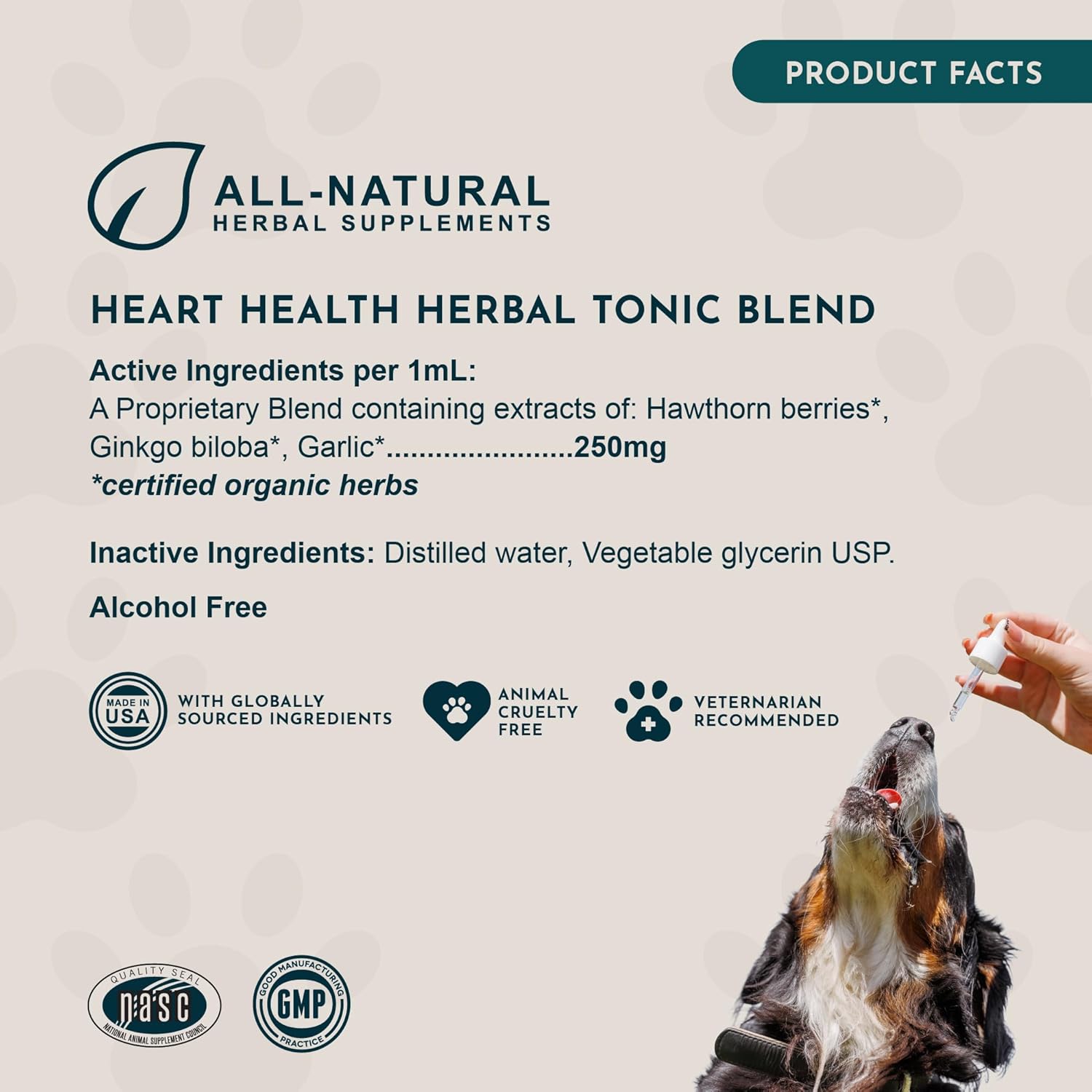 Animal Essentials Heart Health for Dogs & Cats - Cardiovascular Support Supplement, Healthy Heart, Organic Hawthorn Berry, Herbal Tincture - 2 Fl Oz