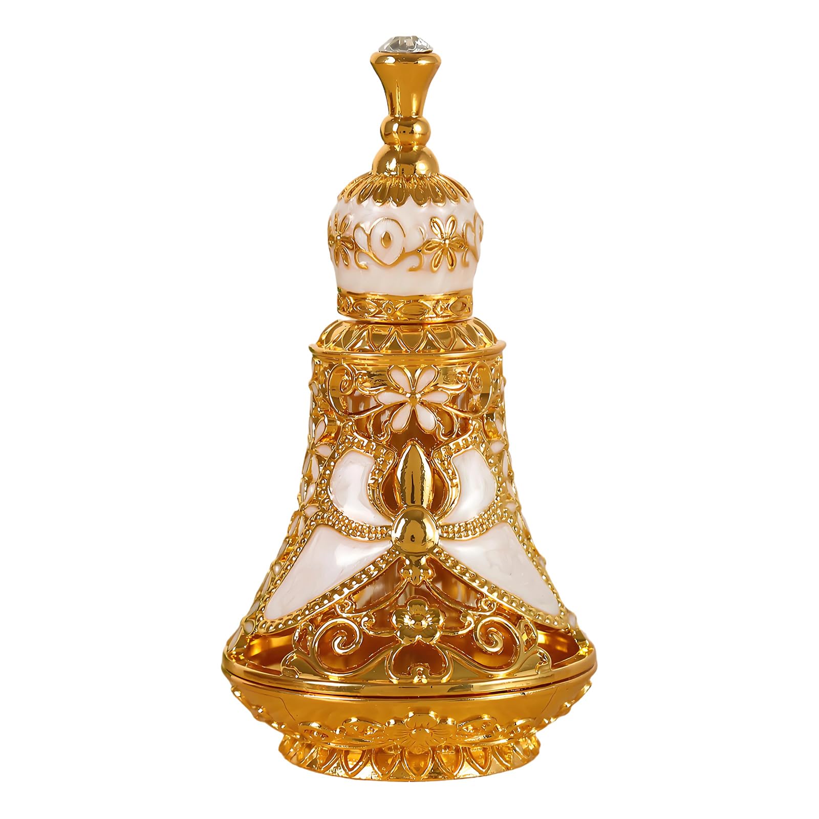 Qusinfc Alloys Perfumes Dispenser Bottle in Arabic for Easy Travel and Scent Preservation Decorative Alloys Container with Arabic Inscription and Leak-Proof Cap Ideal for Travel Use