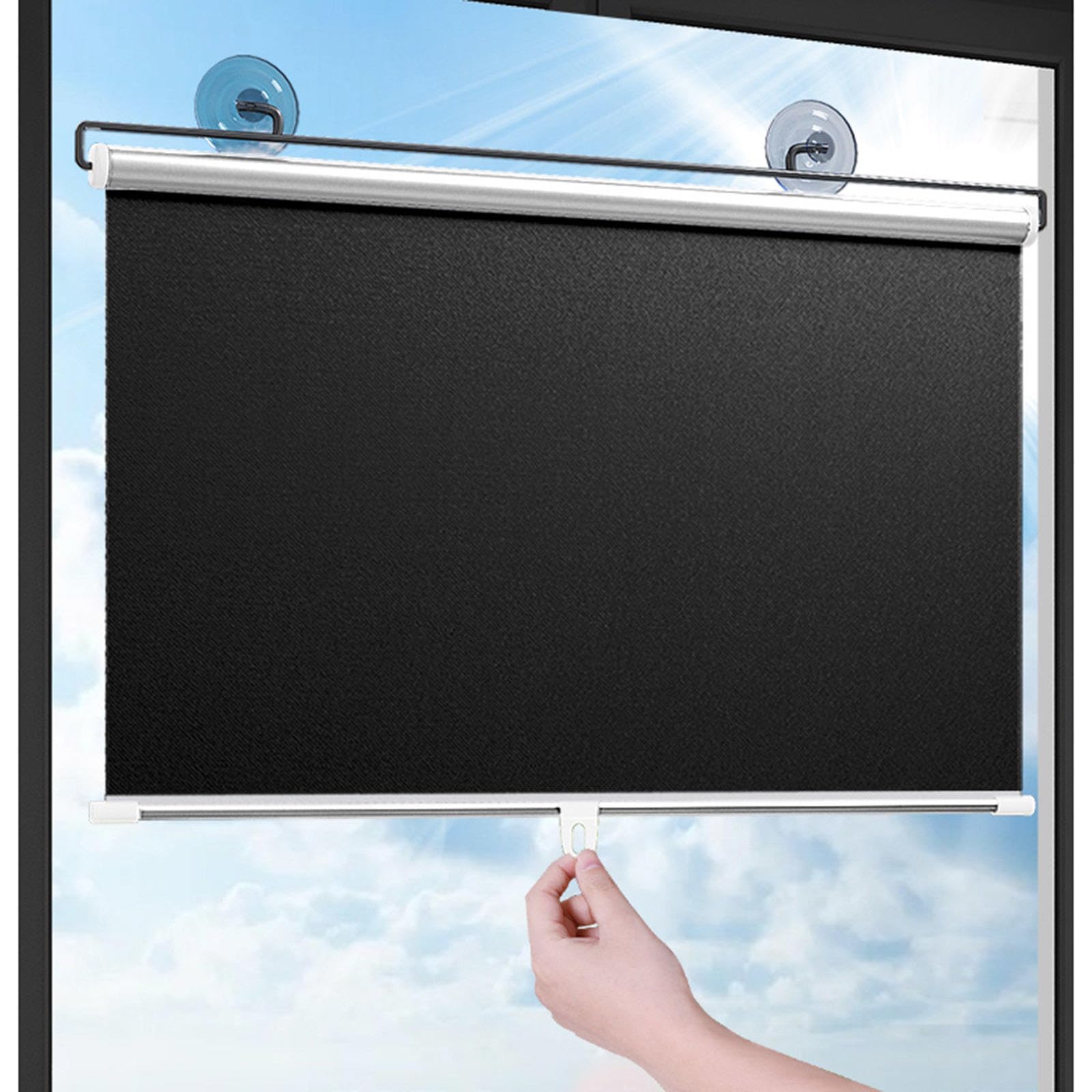 Sonakia Black Out Roller Blinds For Windows, Suction Cup Roller Blinds, Sun Protection Privacy Roller Shades, Temporary Blinds, Out Curtains 30-80Cm Wide,-80X160cm/31 * 63In