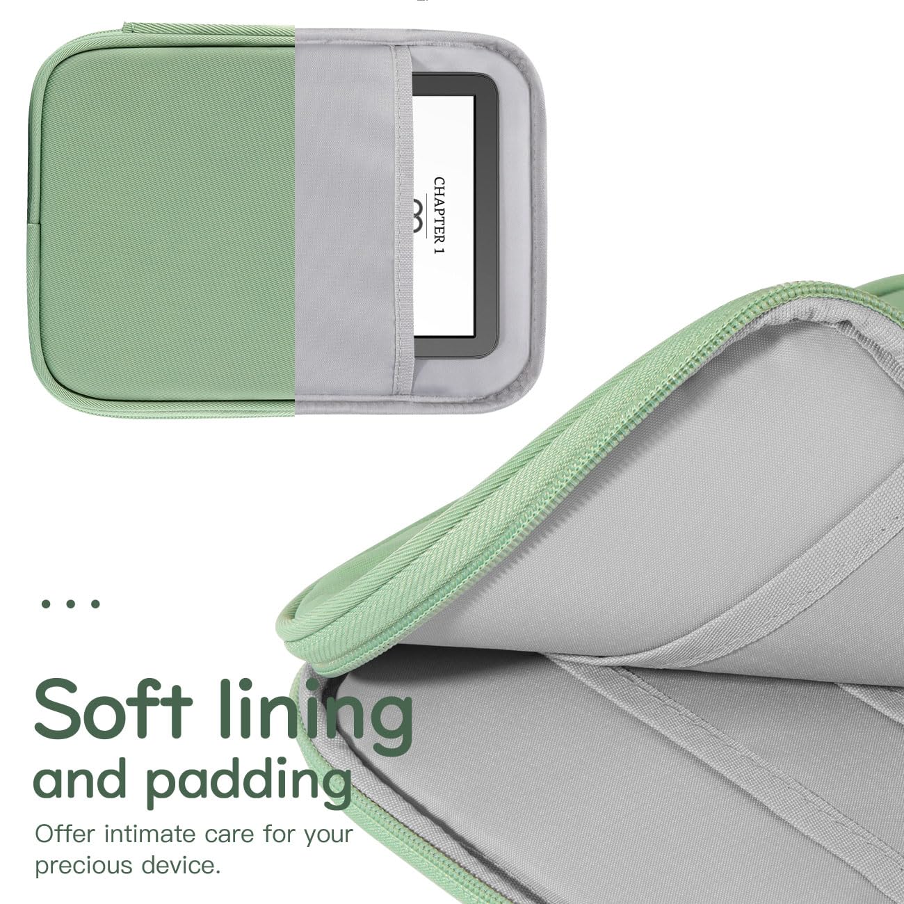 Vinabilia Custodia Protettiva per Kindle 11ª Gen 6", Kindle Paperwhite 12ª Gen 7", Kindle Colorsoft Signature Edition 7", Kobo Clara Colour 6", Kindle Oasis, Verde Matcha