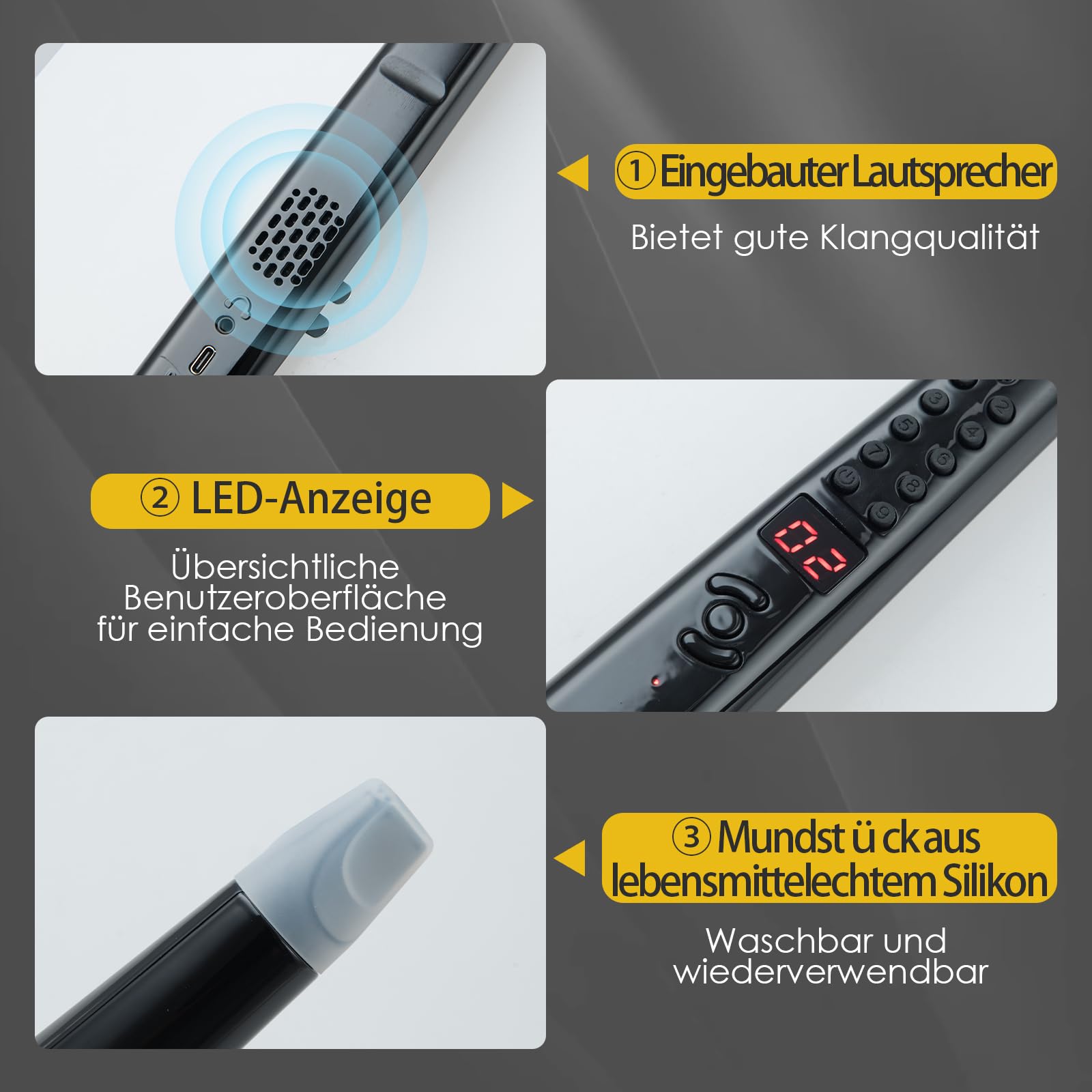 COSTWAY ektronisches Blasinstrument, tragbares Blasinstrument mit 13 Tönen, 2 Fingerings & 3 Empfindlichkeitsstufen, EWI mit kabelloser Verbindung & MIDI für Anfänger, Kinder und Erwachsene