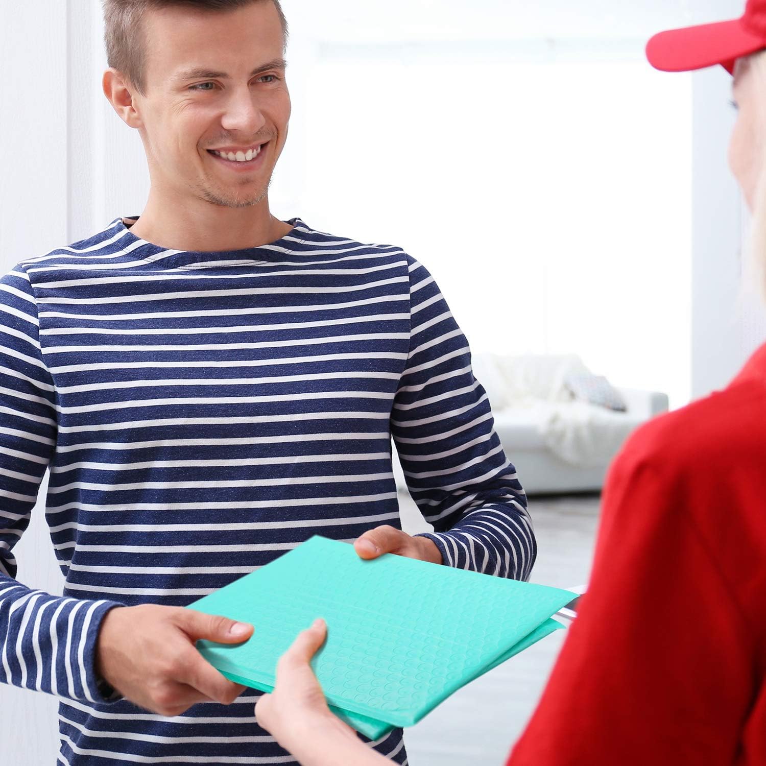 GSSUSA Teal Bubble Mailers 8.5X12 Inches 500 Pack, Padded Poly Bubble Mailer, Large padded Envelopes Strong Adhesion Bubble Envelopes,Self-Seal Mailing Envelopes for Small Business,Package Supplies