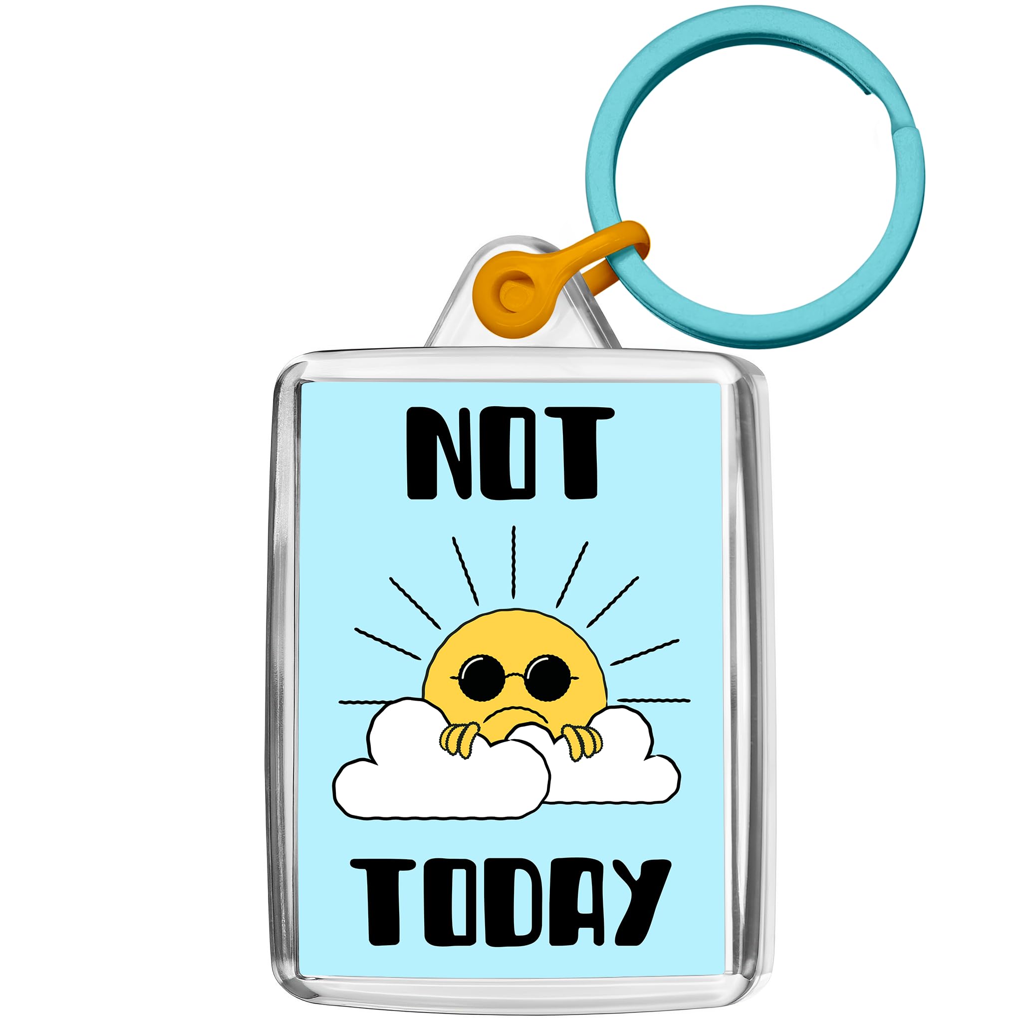 Pixly® Not Today Keyring Key Fob Keychain Joke Keepsake Funny Gift for Him Her