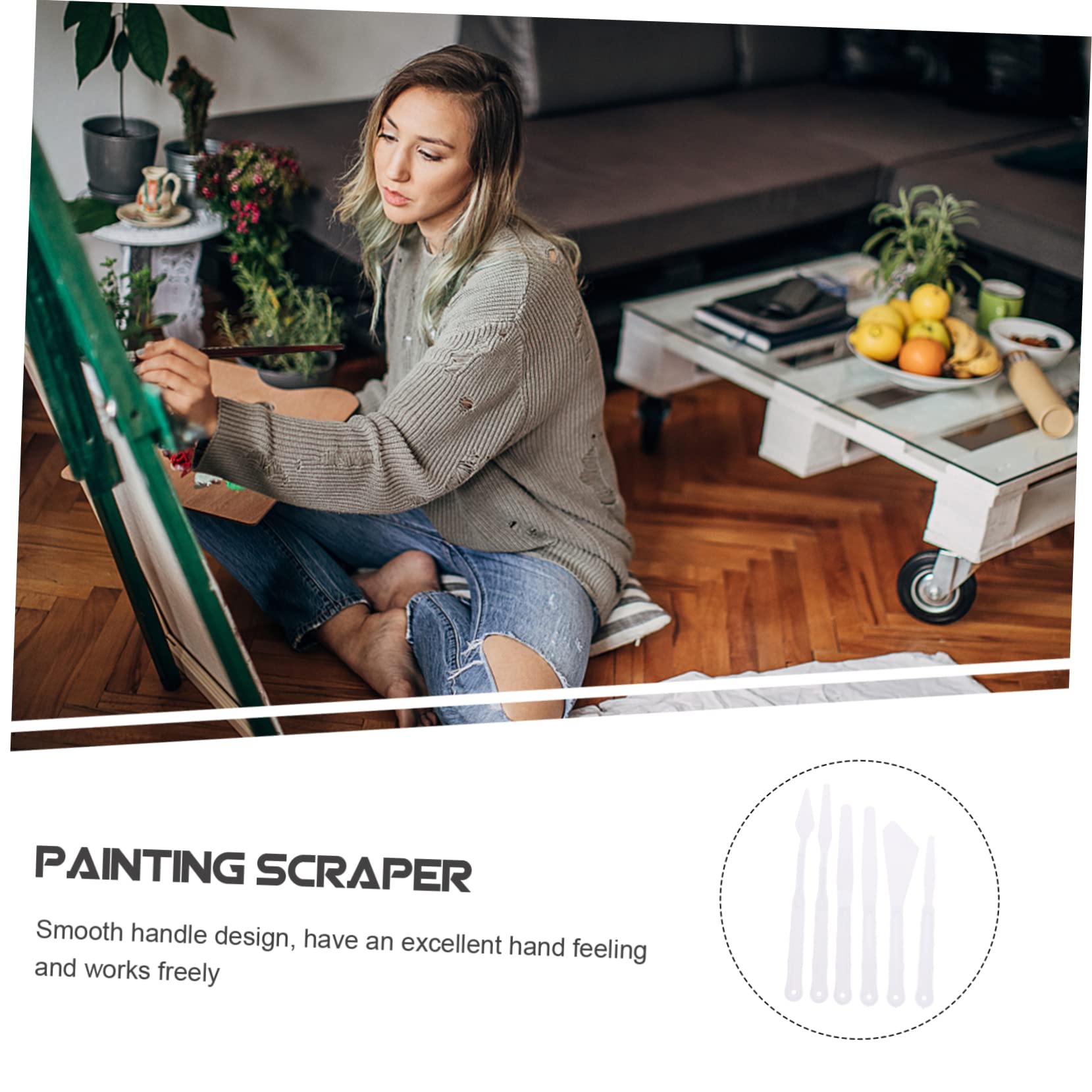 jojofuny 5 Set Spatole Pittura Miscelazione Vernice Raschietti Per Olio Lungo Ergonomico Per E Decorazioni 30 Pezzi*5