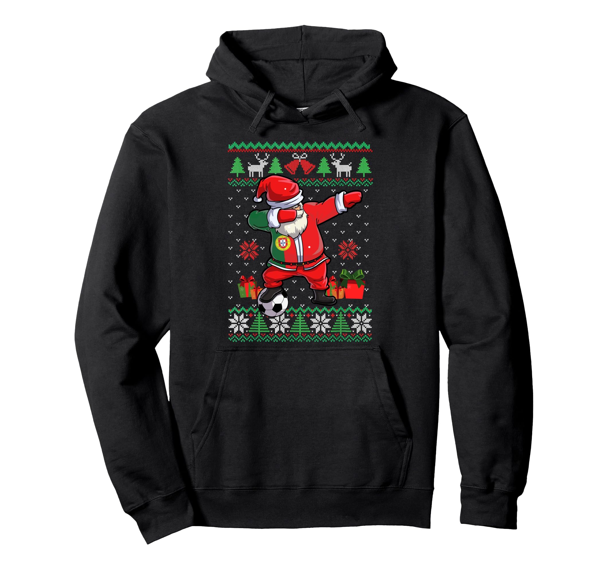 Sweat-shirt De Noël Moche Avec Capuche - Père Noël Imprimé Et Poches Kangourou - 11