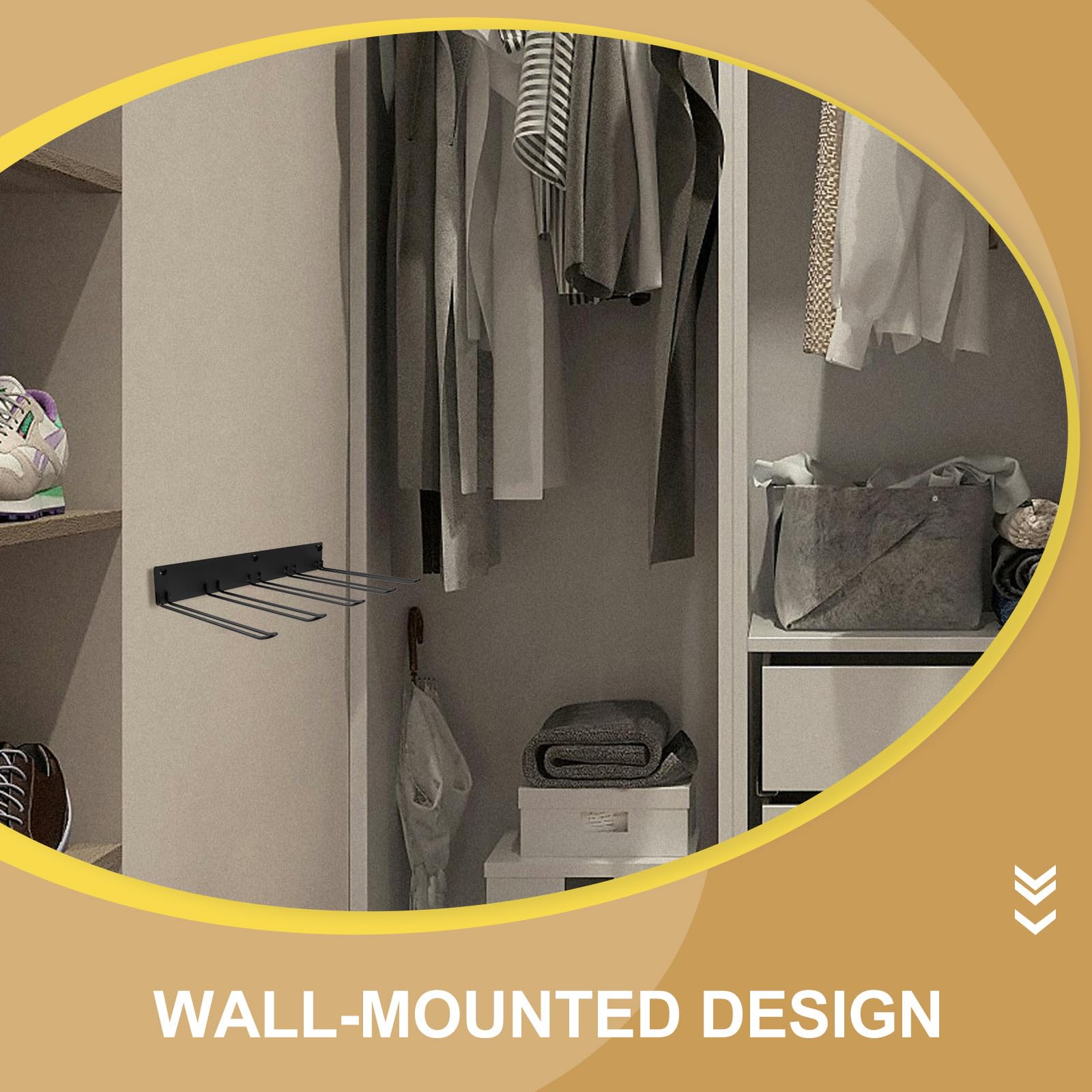 INOOMP Porta Stivali da Parete in Metallo Nero Sospeso, Organizer Salvaspazio per Conservare la Forma degli Stivali, Design Resistente e Moderno per Uso Domestico