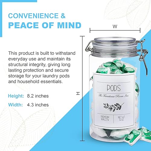 Miniatura 4 de The Farmhouse Room Inc. Botella de 12 galón para blanqueador líquido (64 onzas), sin BPA y dispensador de jabón de plástico PET con etiqueta