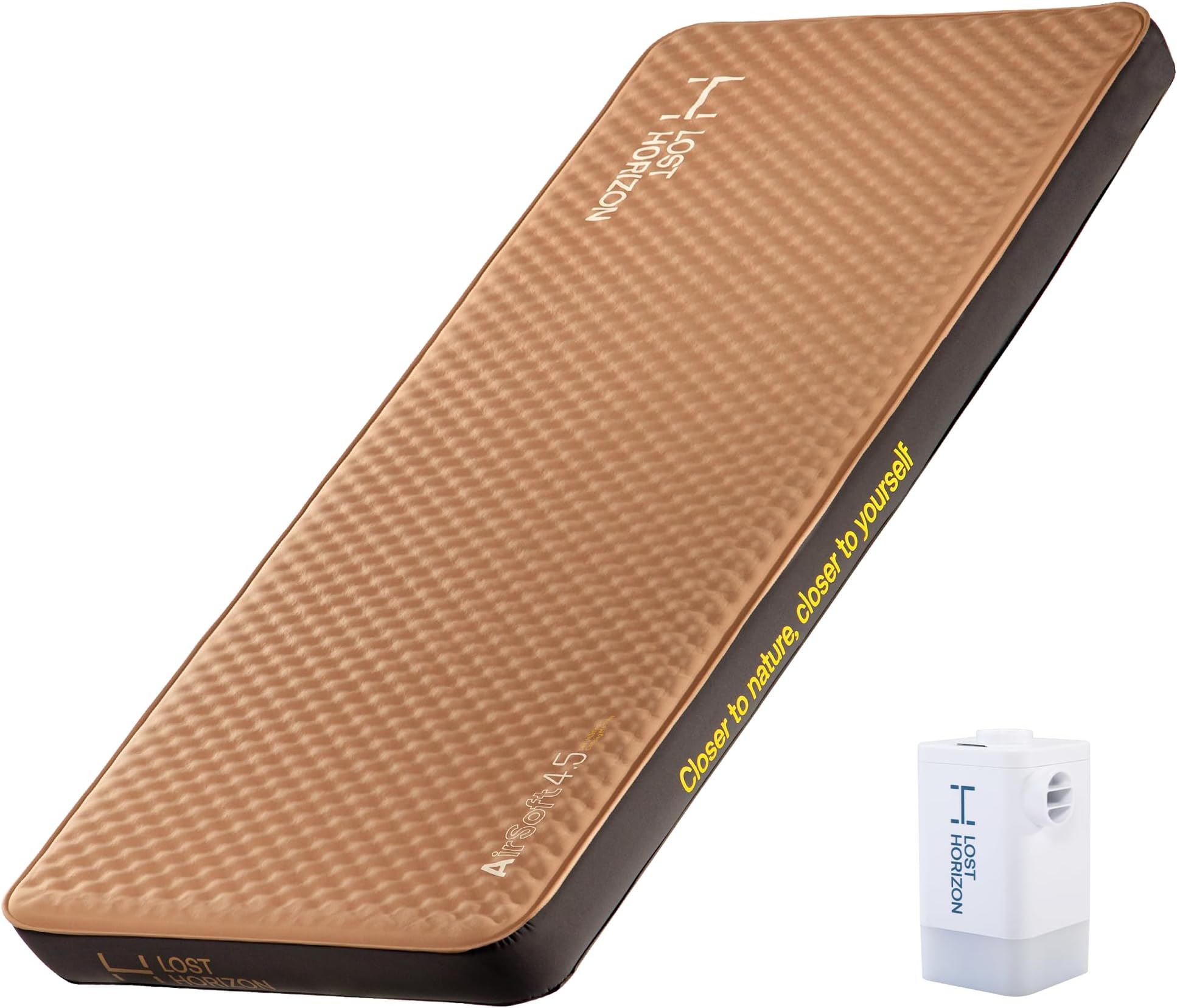 LOSTHORIZON 4.5” Thick Self Inflating Sleeping Pad with Solid Foam, Camping