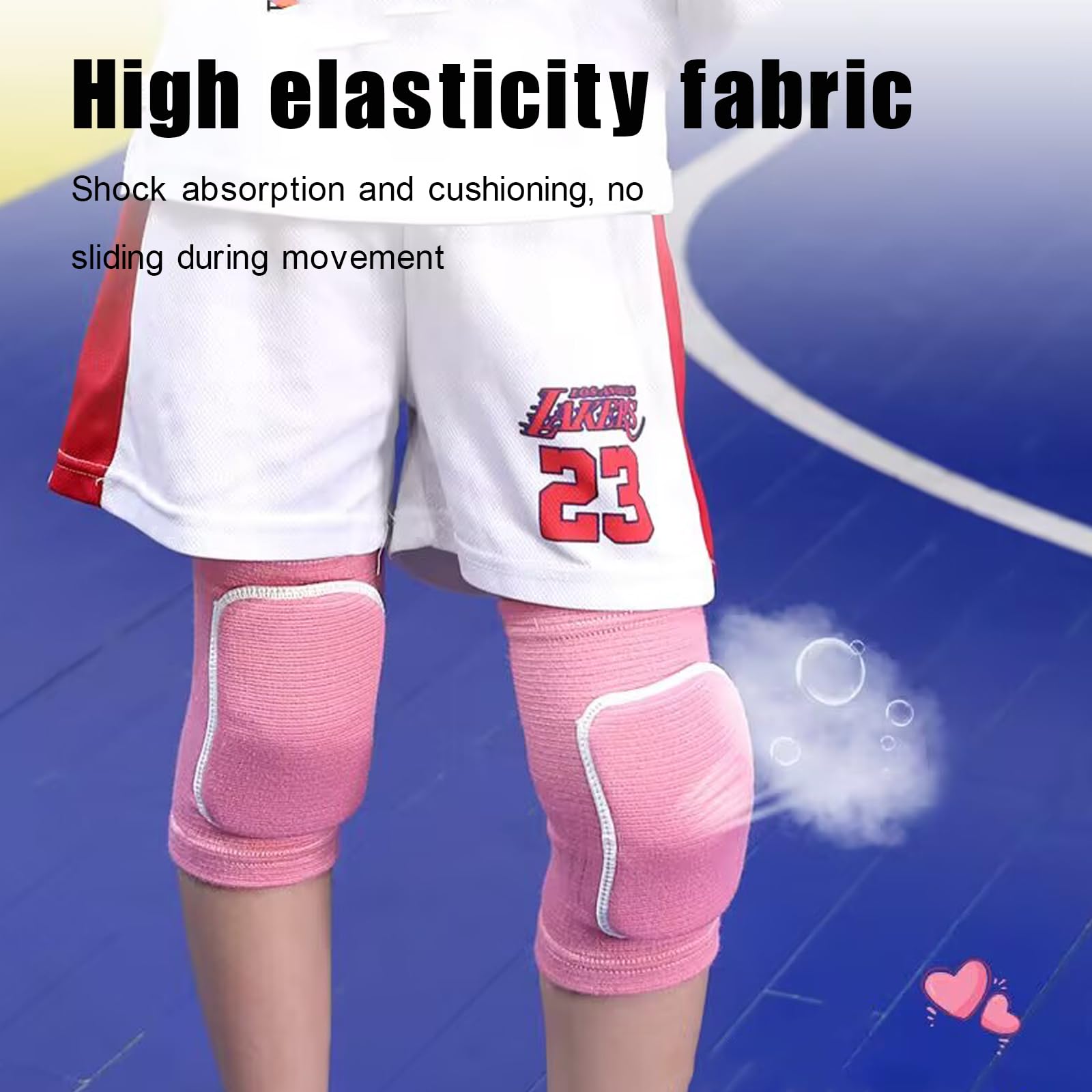 Ginocchiere A Compressione Per Bambini – 2 Paia (Blu E Nero) – Taglia L – Per Basket, Pallavolo, Ginnastica, Sport – 4-15 Anni - 2