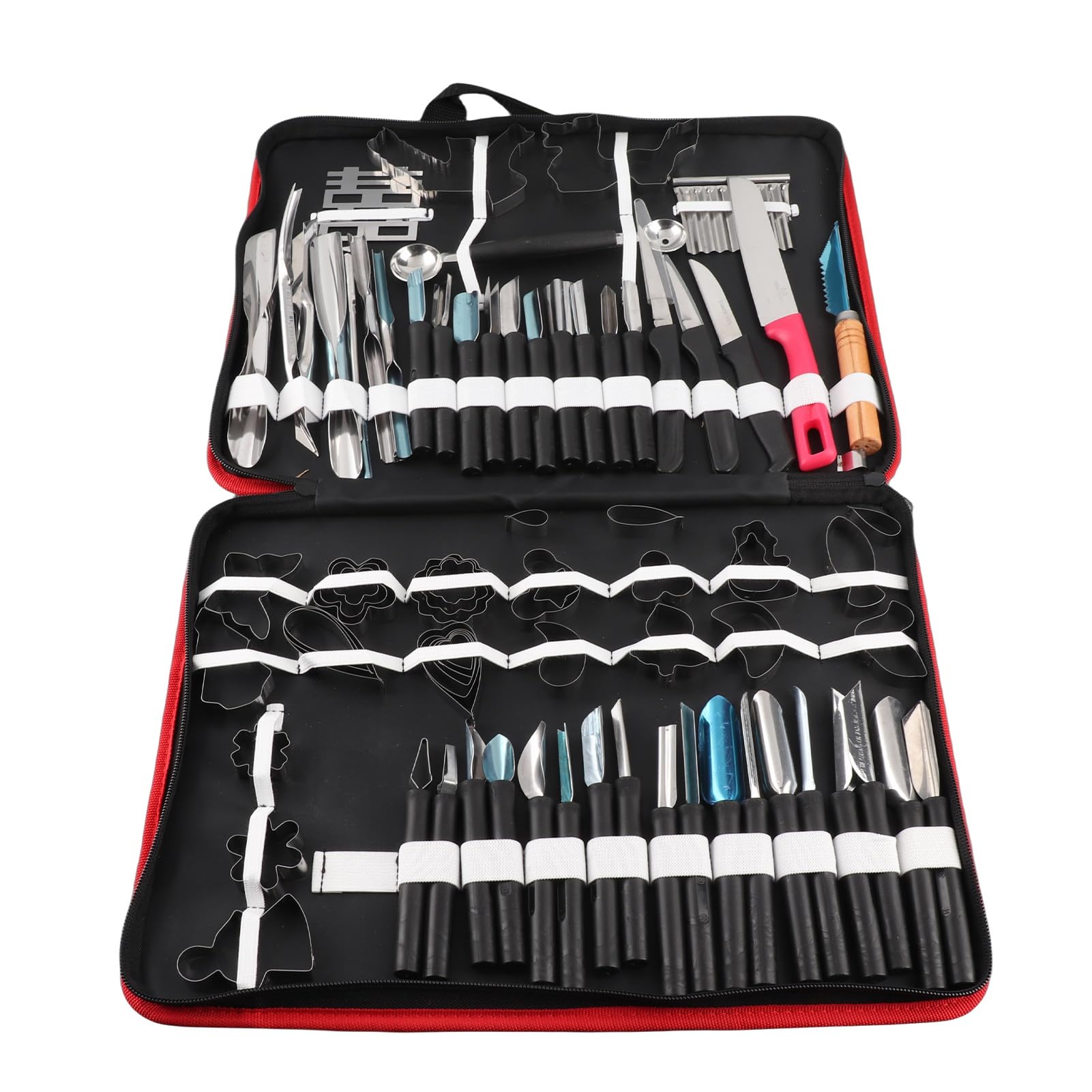 Fruit Carving Tools 80PCS Set Culinary Carving Tool Kit,Steel Culinary Carving Peeling Chef Kit,for Fruit Fruit Vegetables Garnishing Carving Slicing including Carry Bag Halloween Pumpkin Carving Kit