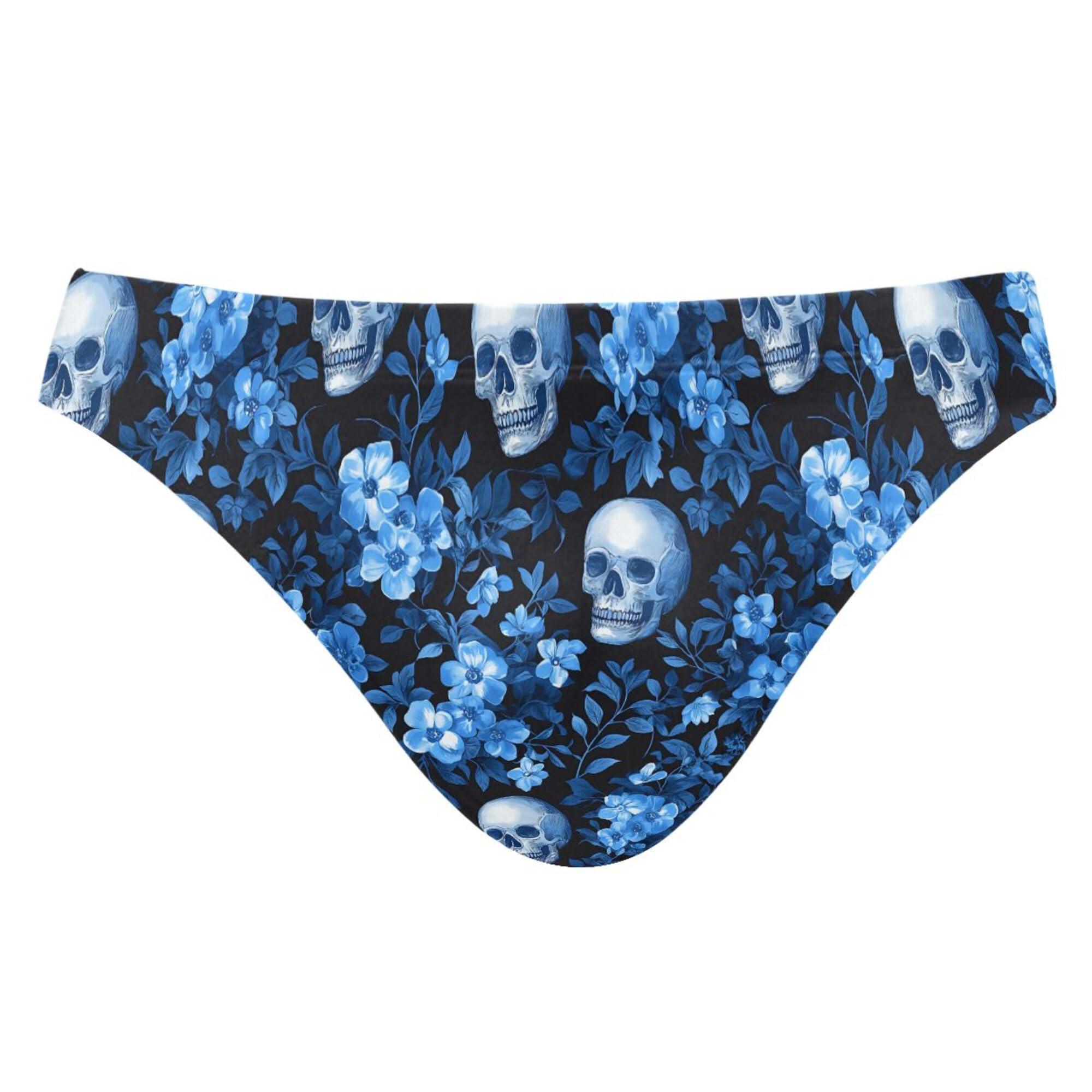 Skull Flower Swim Briefs for Men Swimsuit Bikini Swimwear S B0404485