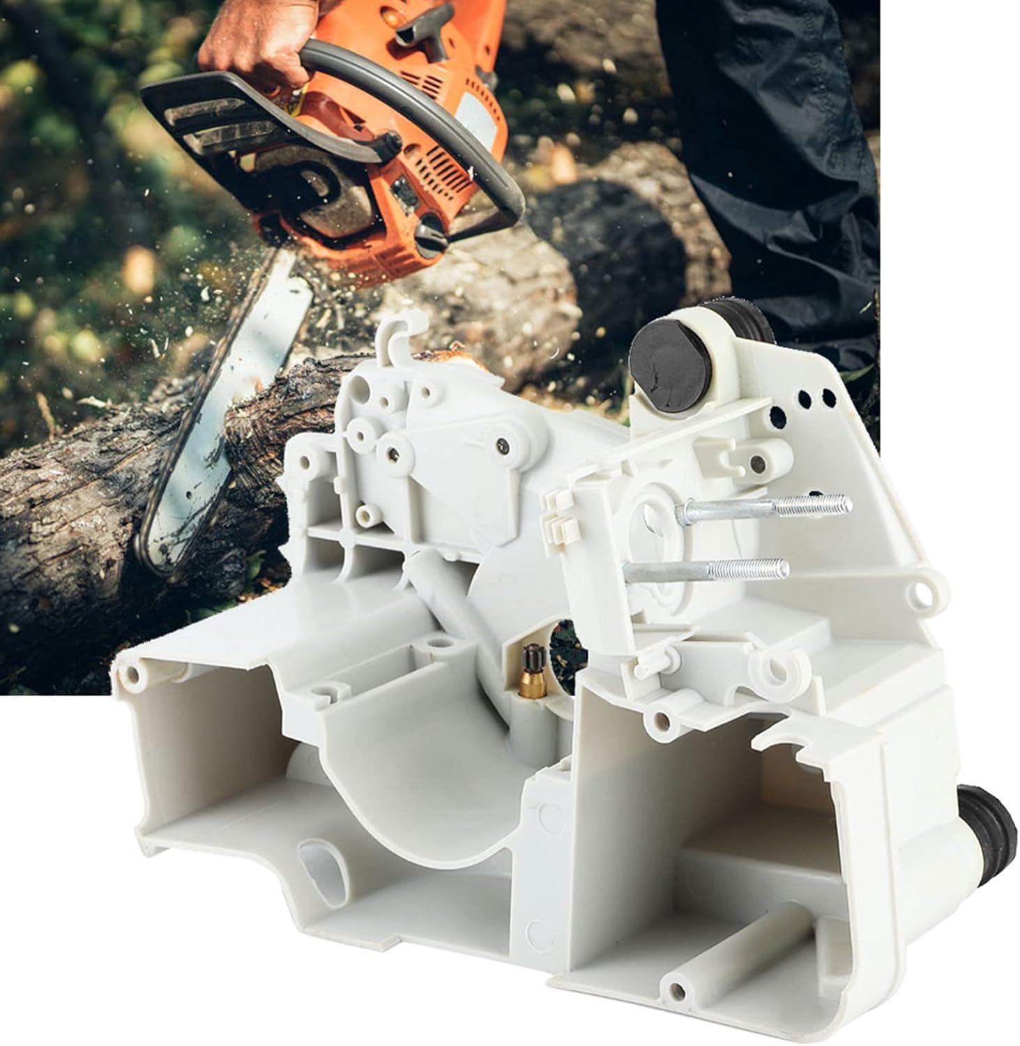 AUNMAS Crankcase Replacement for MS170/180 Chainsaws, Engine Housing fit Chainsaw Crank Case Repair Part