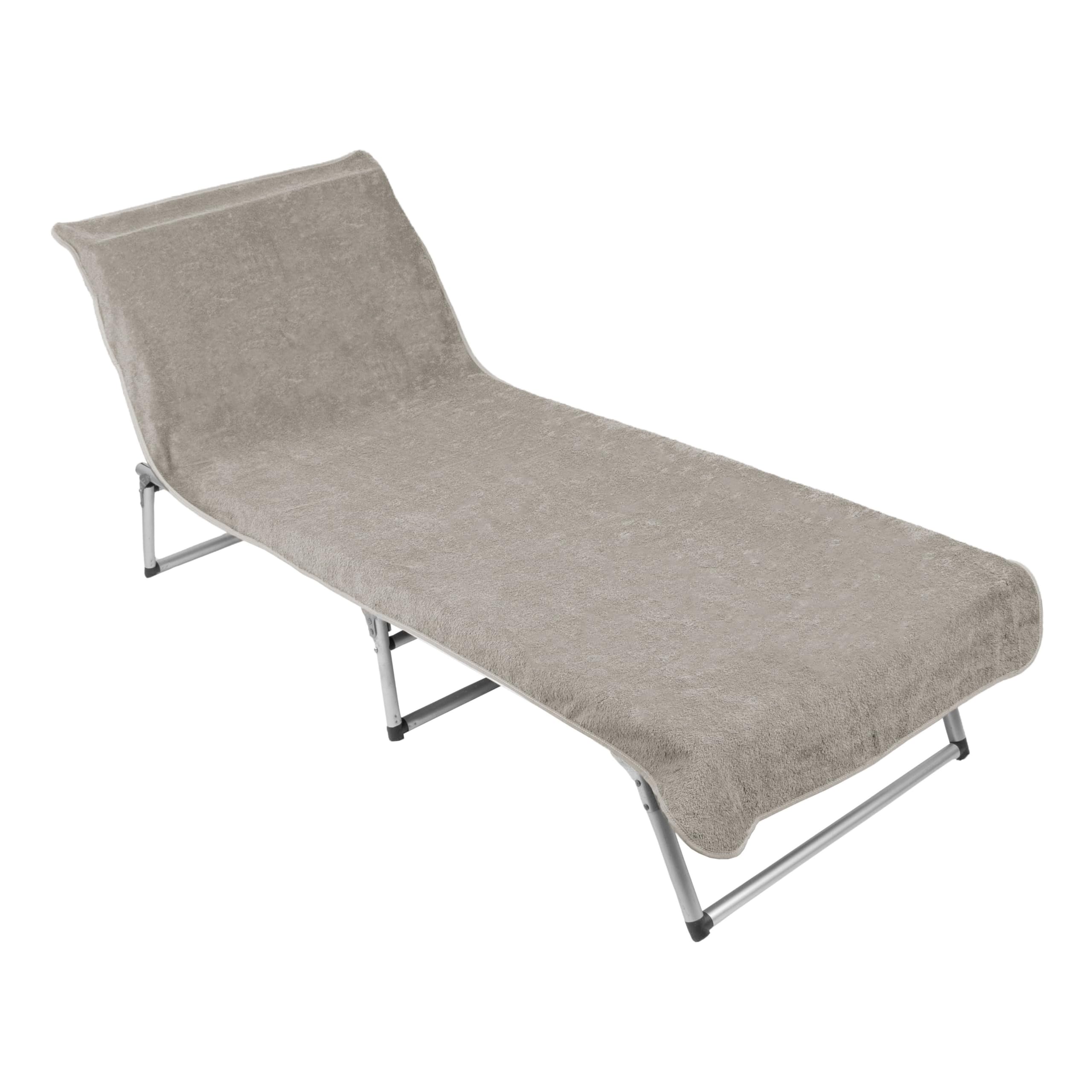 ZOLLNER Schonbezug - weiches und saugstarkes Strandtuch in 75x215 cm - waschbar bis 60°C - Baumwolle in grau - Fester Halt durch eingenähte Kapuze - Oeko Tex® Zertifiziert