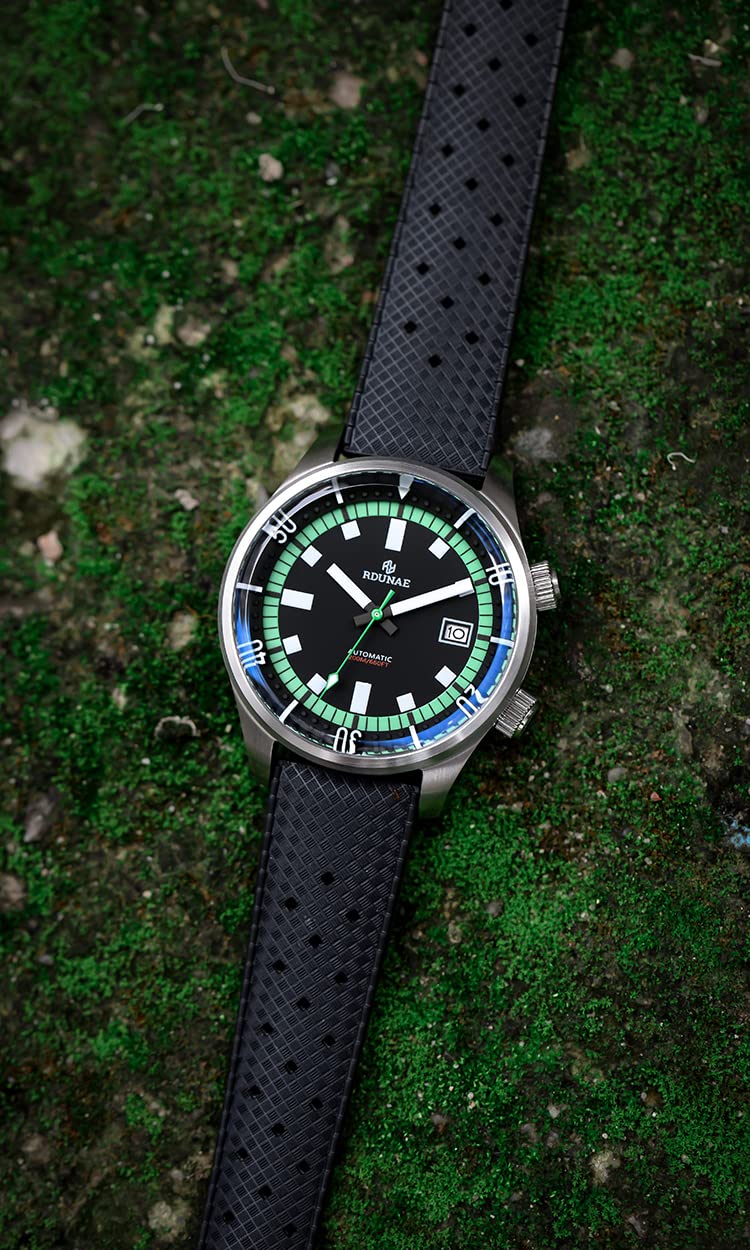 RDUNAE/RETANGULA R3 43 mm Herren-Armbanduhr, automatisch, mechanisch, luxuriös, Saphirglas, Taucher-Armbanduhr, Farbe, 1