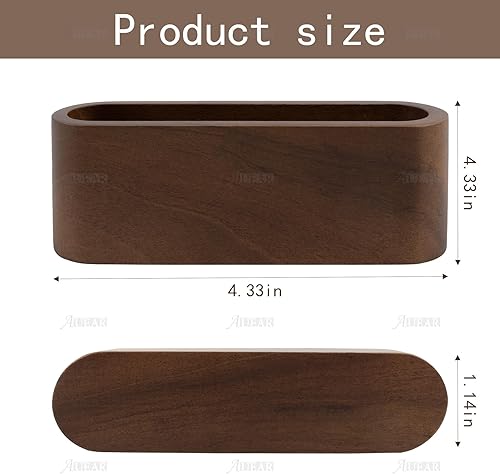 Vista 4 de AUEAR, Paquete de 2 tarjeteros de madera para escritorio, organizador de exhibición de madera, soporte de escritorio para oficina, mesa, rectangular